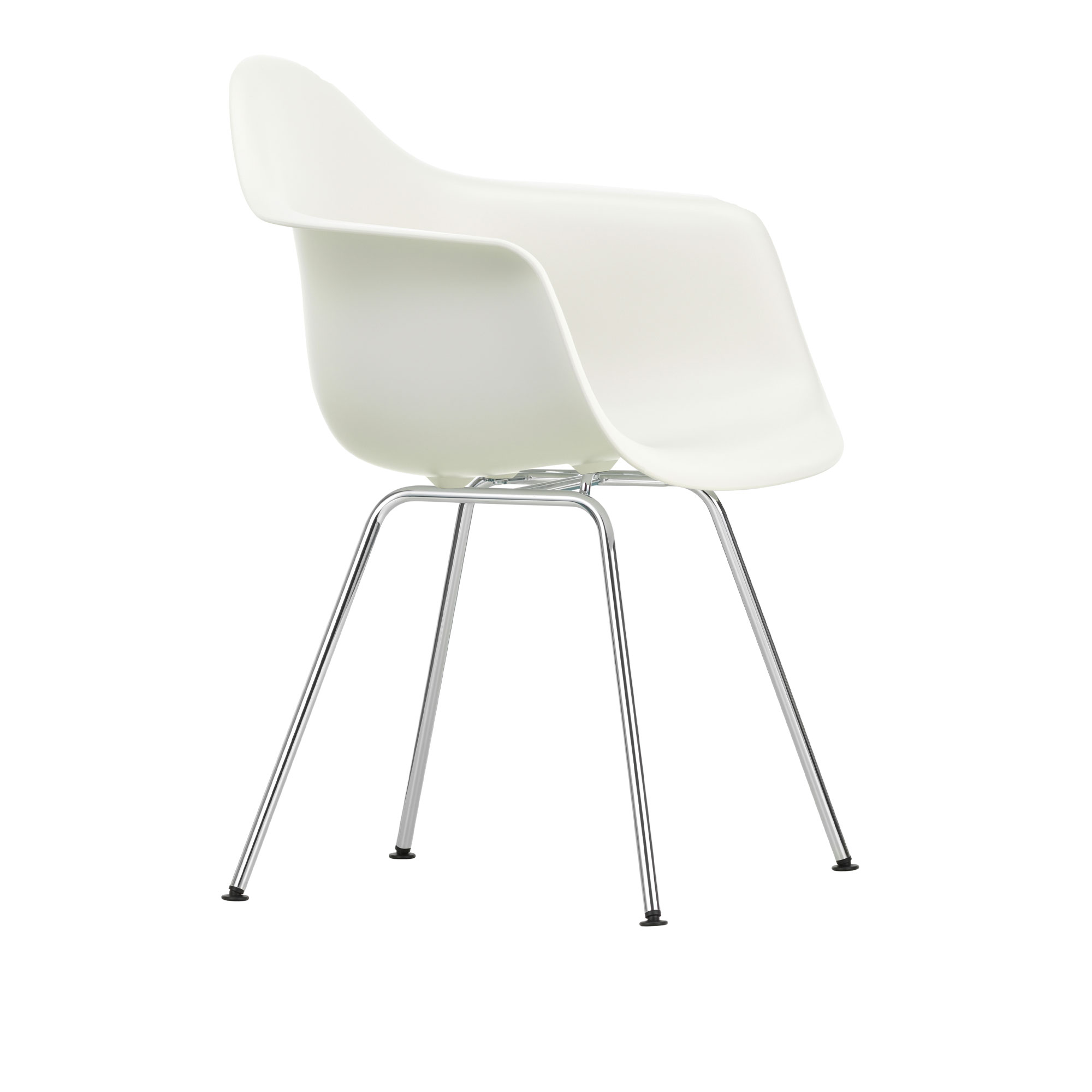 Vitra - Eames Plastic Armchair DAX - 04 White - Chrome Base - Matstolar - Charles & Ray Eames - Vit - Metall/Plast