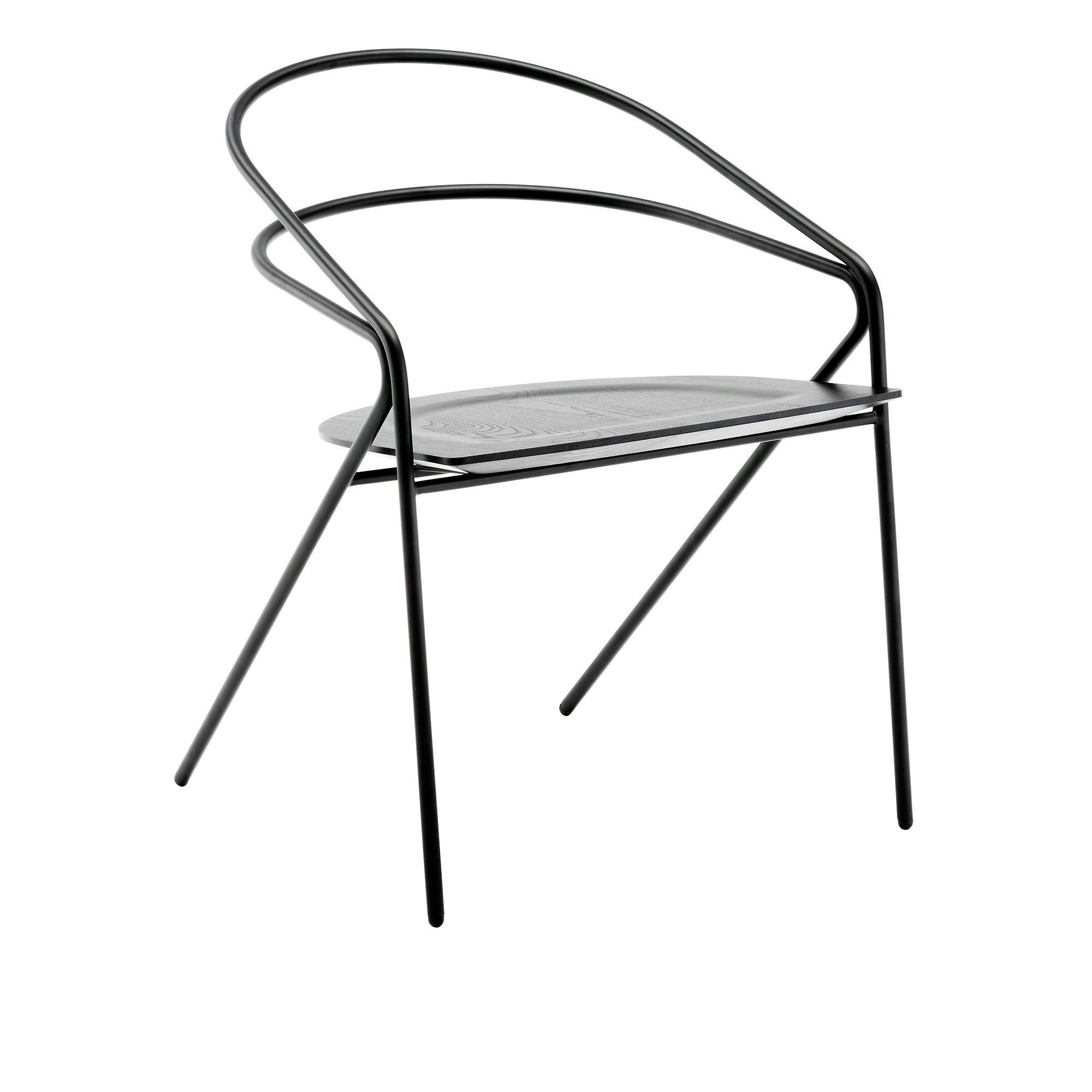 Living Divani - George's Light Chair, Charcoal Dyed Ash - Spisestoler - David Lopez Quincoces - Svart - Metall/Tre