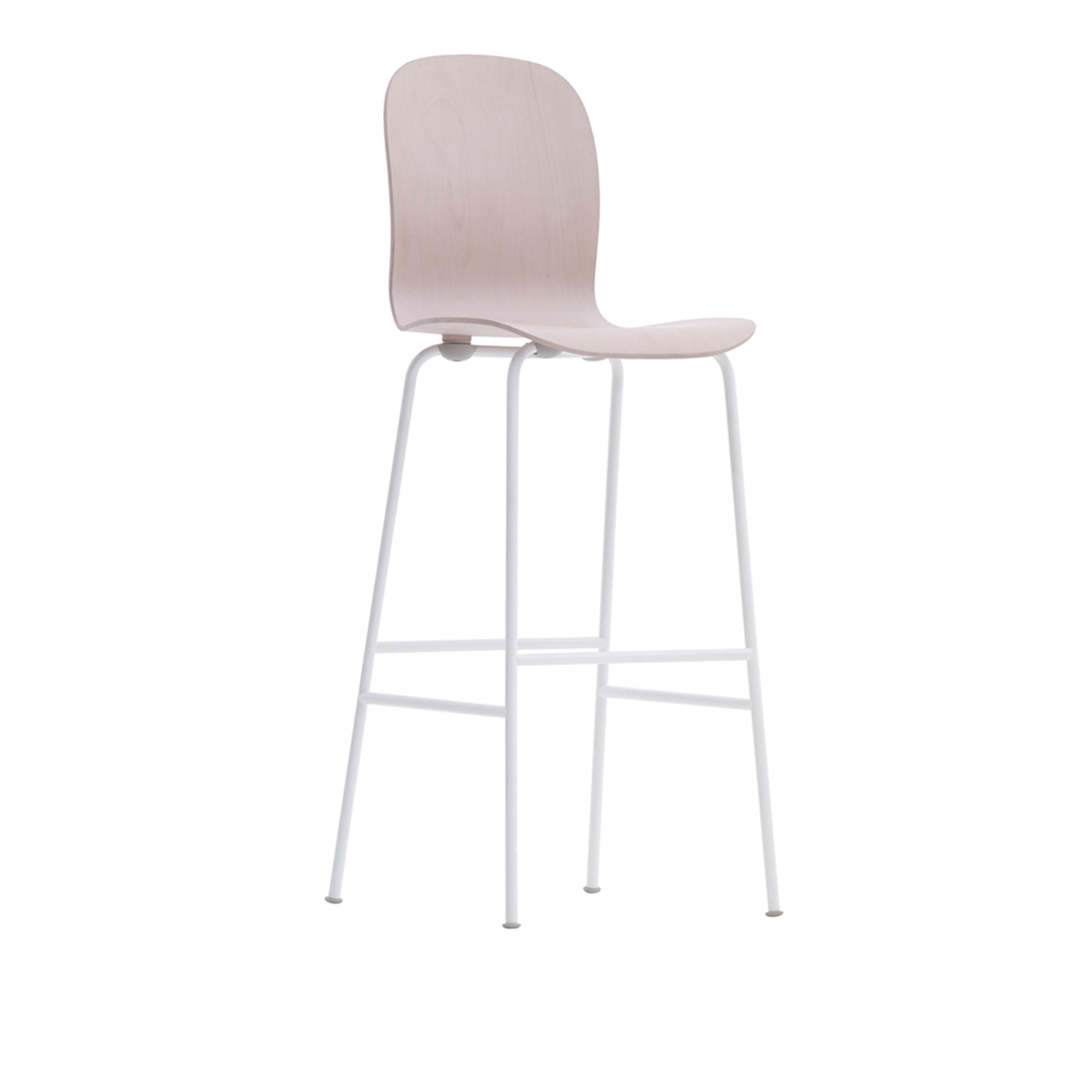 Cappellini - Tate Color HighStool,A22YelHighAnilinePaintedShell, 435 Satined Stainless Steel Base, Grey Polypropylene Feet - Barstolar & barpallar - Jasper Morrison - Gul - Metall/Trä