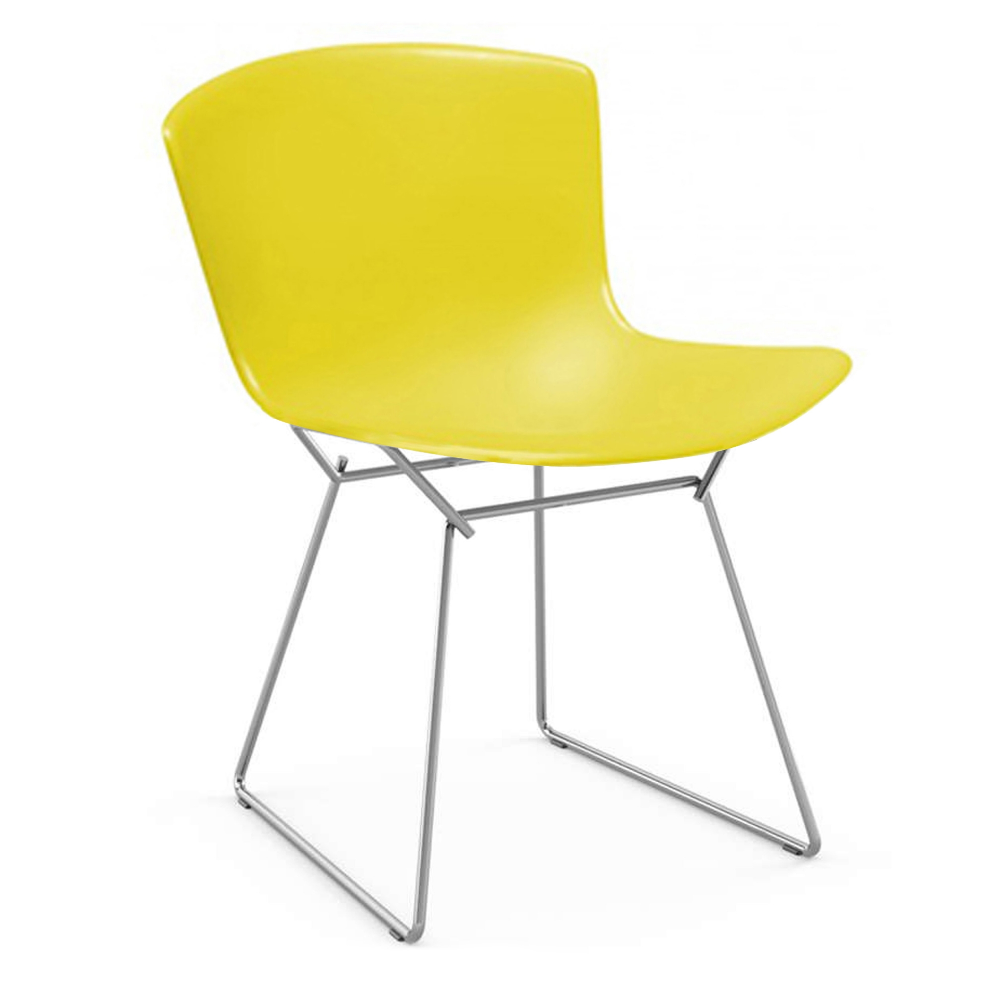 Knoll - Bertoia Plastic Side Chair, underrede i Krom, Gul sits - Matstolar - Harry Bertoia - Gul - Metall/Plast