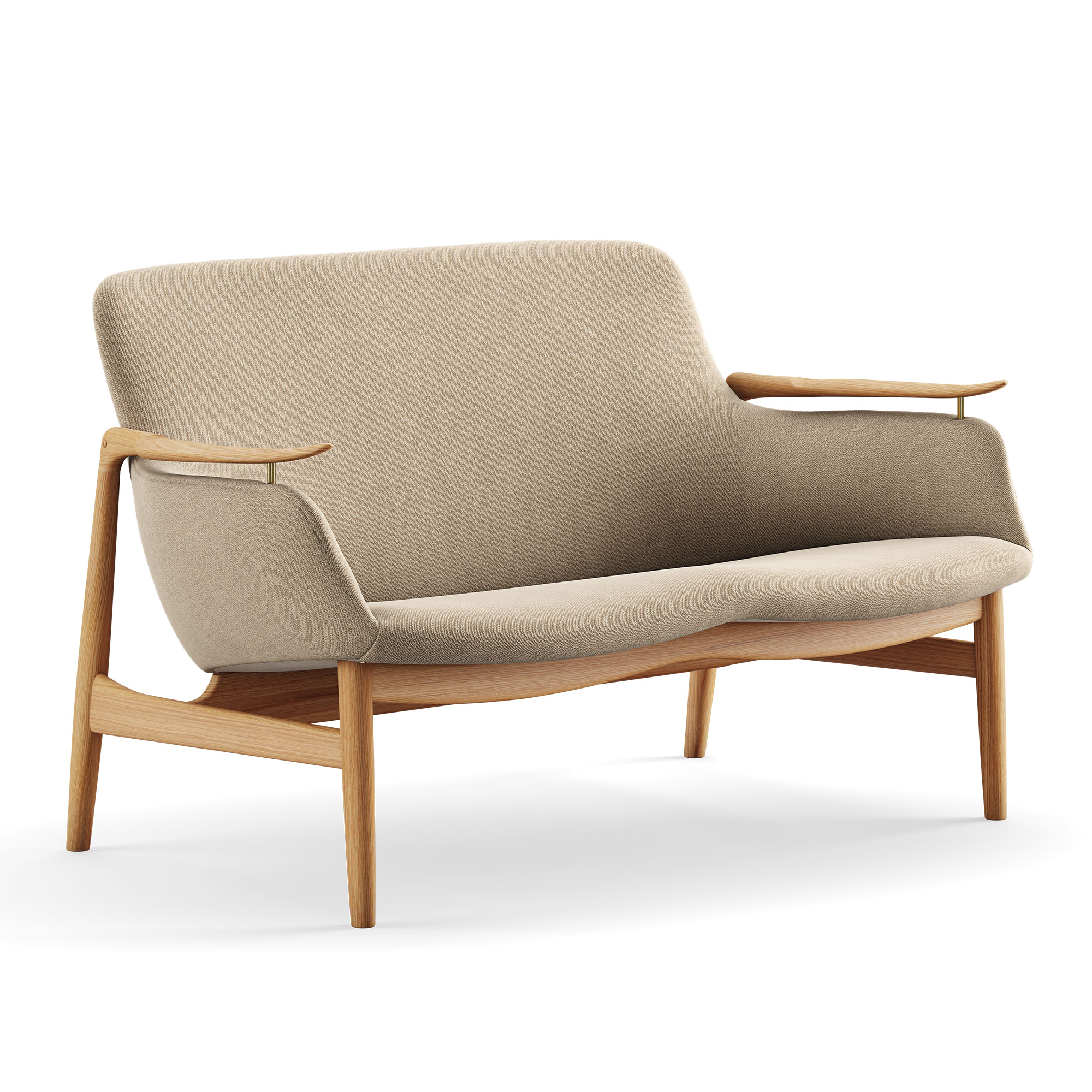 House of Finn Juhl - 53 Sofa, Dark oiled oak, Cat. 4 Vidar 222 - Soffor - Finn Juhl - Beige,Träfärgad | Möbler - Soffor Och Dagbäddar - Soffor | Möbelexperten