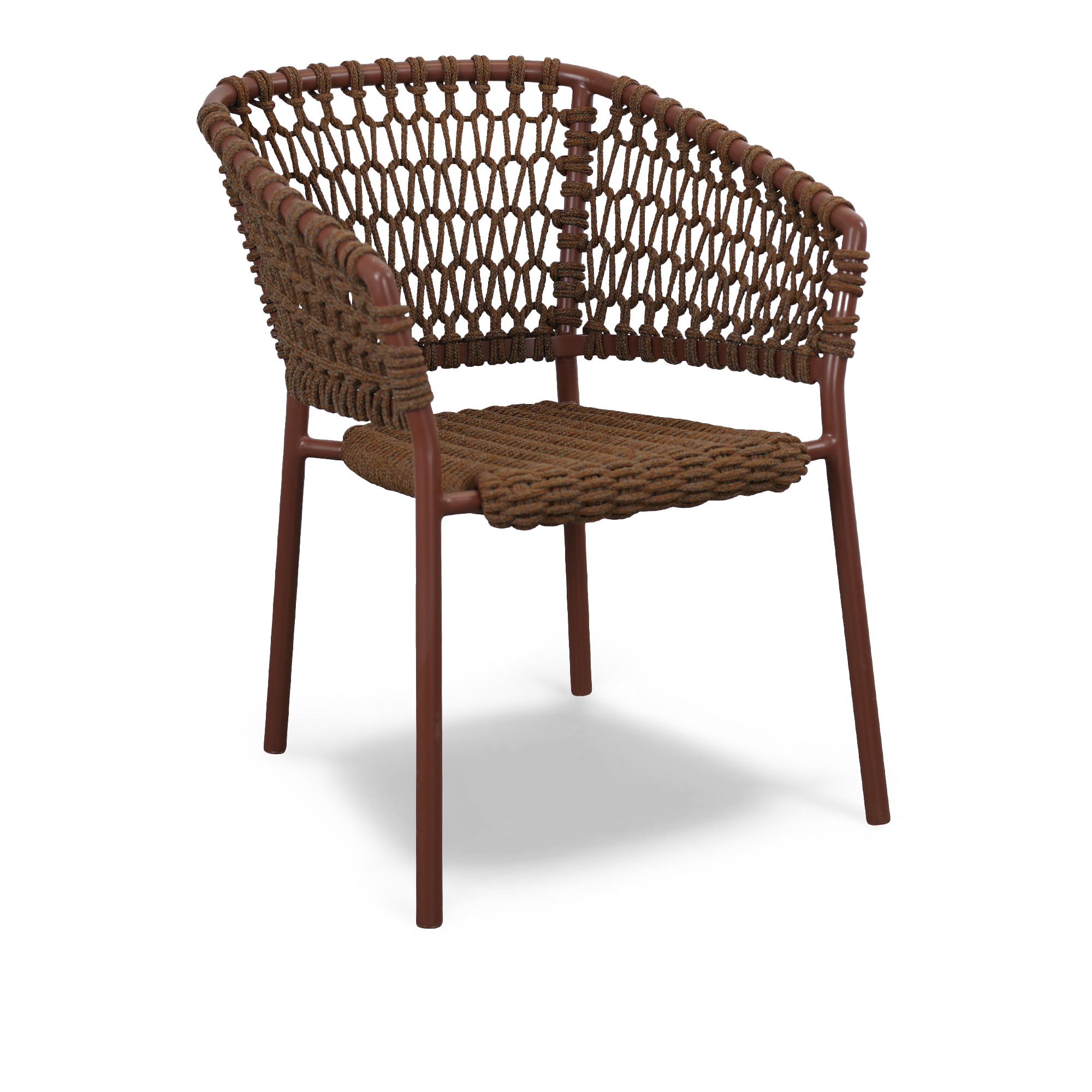 Cane-Line - Ocean dining chair – Umber Brown - Matstolar utomhus - Cane-line Design Team - Röd,Brun - Naturmaterial/Metall | Utemöbler - Utestolar - Matstolar Utomhus | Möbelexperten
