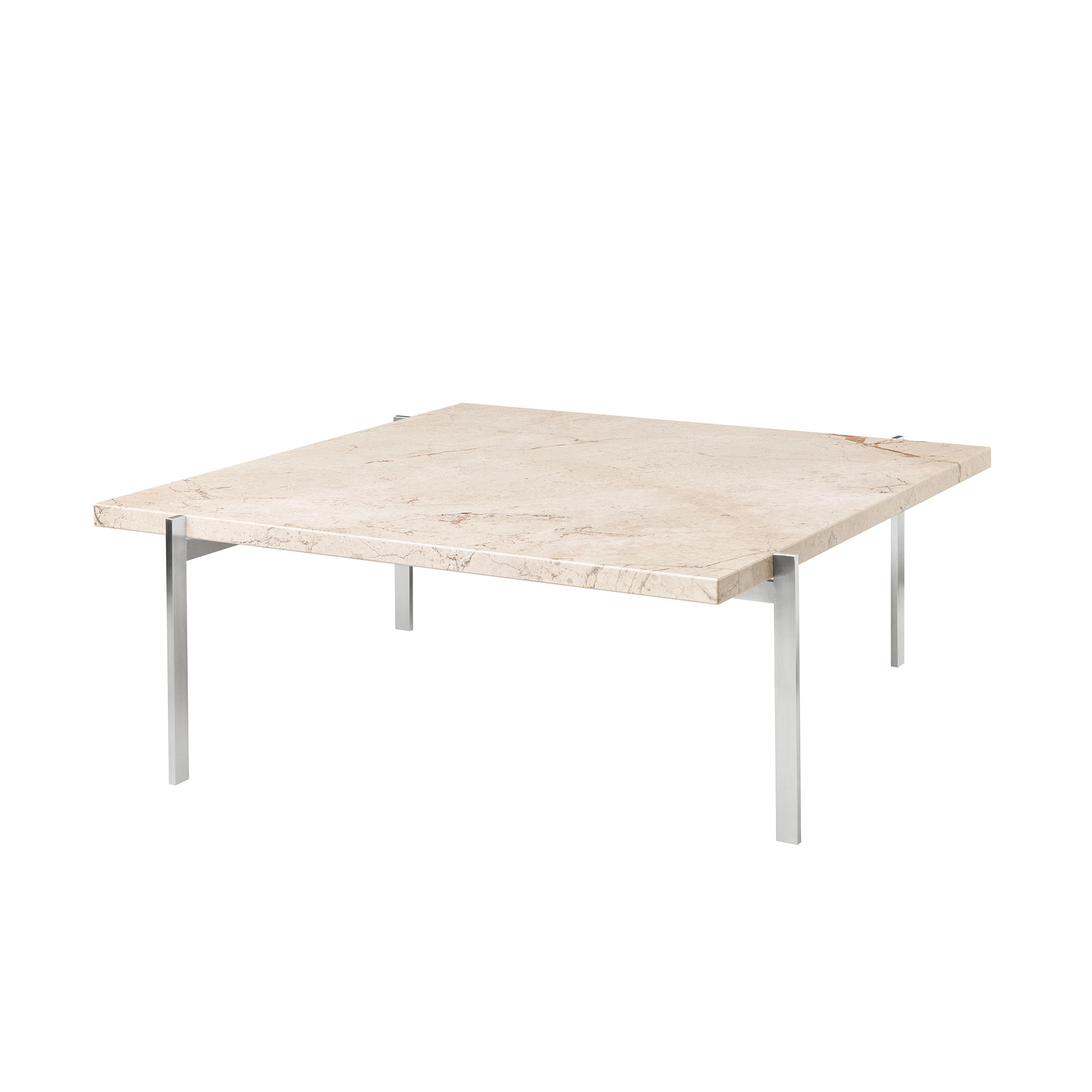 Fritz Hansen - PK61 80x80 cm Beige Marble - Soffbord - Poul Kjærholm - Beige - Metall/Sten