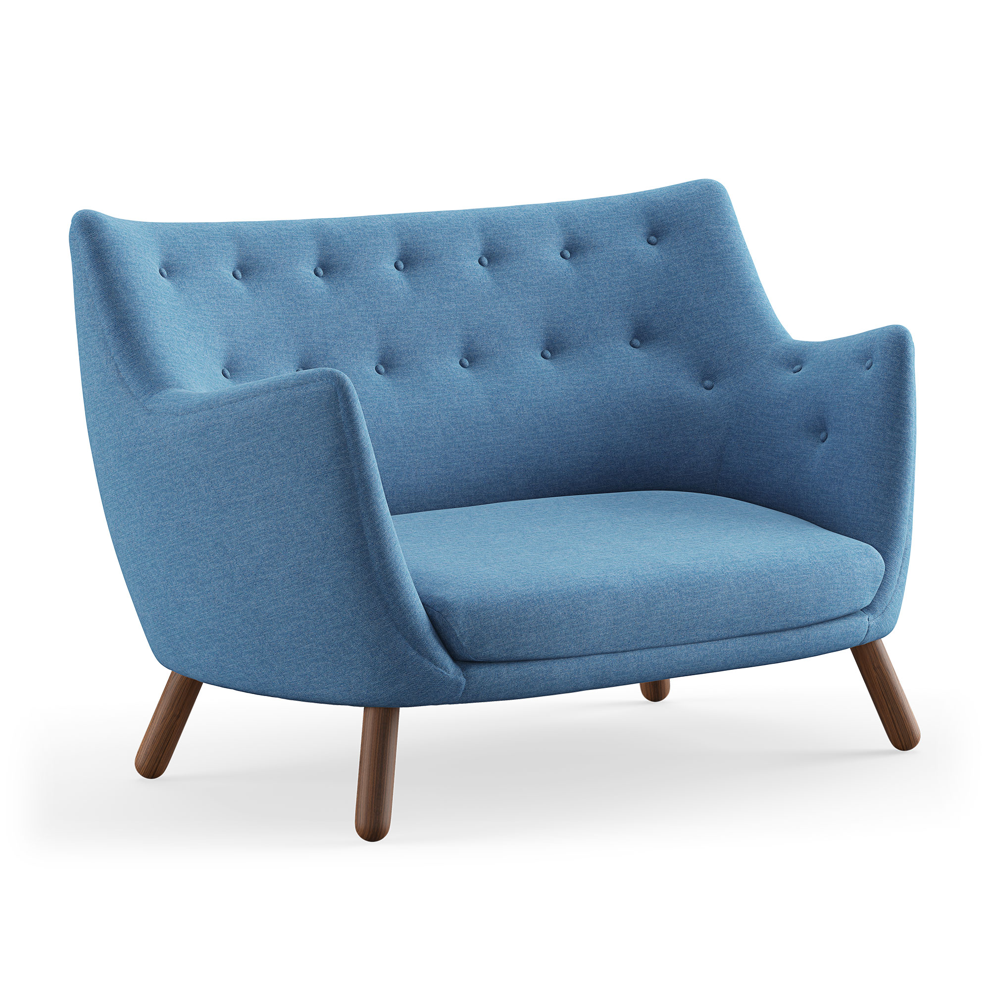 House of Finn Juhl - Poet Sofa, Walnut, Cat. 1 Remix 762 - Soffor - Finn Juhl - Träfärgad,Blå