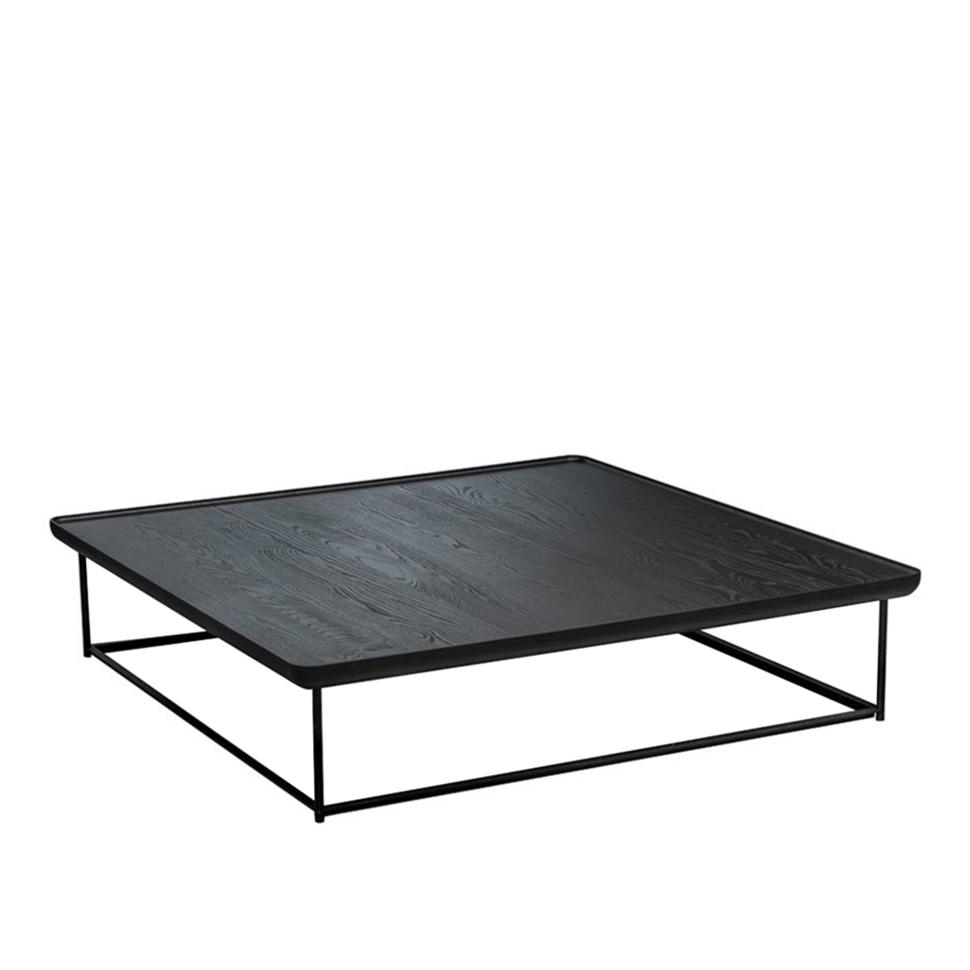 Cassina - 381 Torei Square, 99 x 99 cm - Höjd 23 cm, Skiva i Svartbetsad ask, Underrede i mattsvart - Soffbord - Luca Nichetto - Svart - Metall/Trä