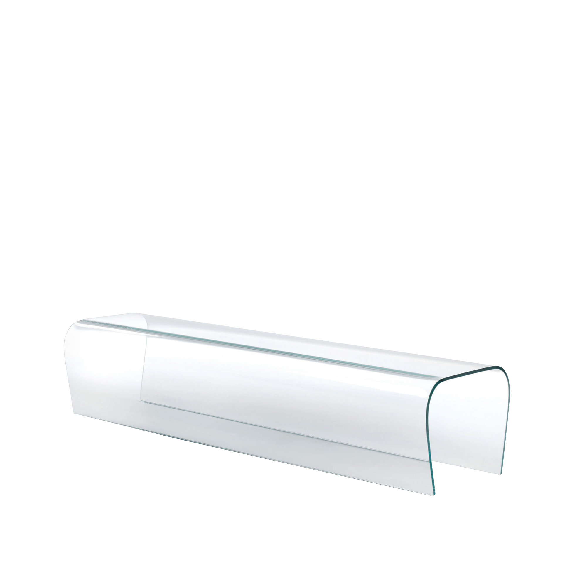 Glas Italia - BEB01 Bent Glass Bench, Transp Extralight Glass  - Bänkar - Naoto Fukasawa - Transparent - Glas