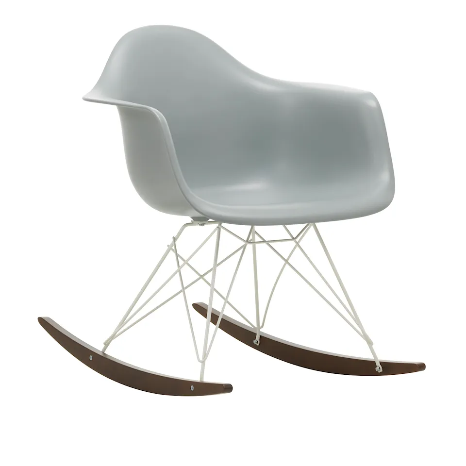 Eames RE Plastic Armchair RAR gungstol White/Dark Maple