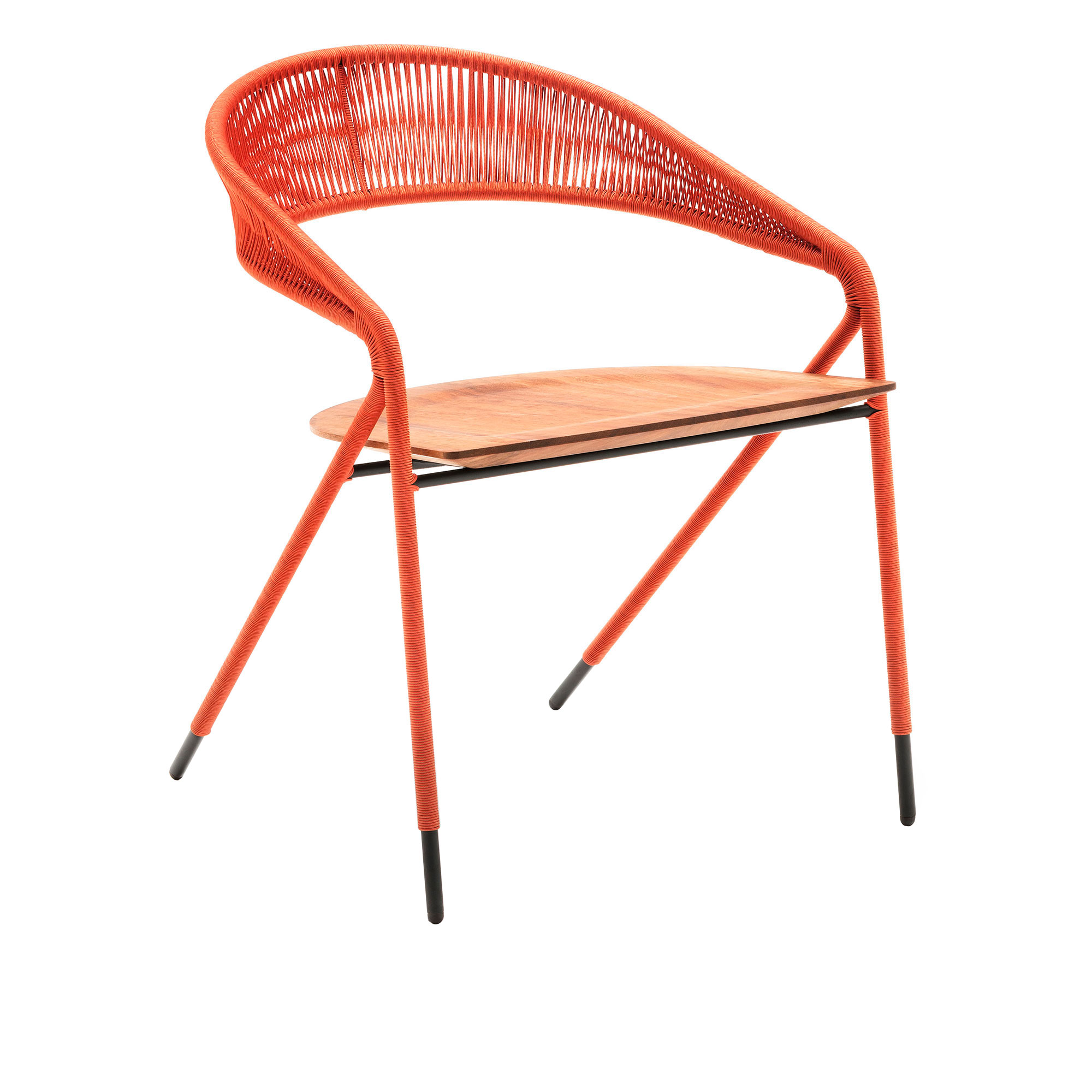 Living Divani - George's Waxed Rope Chair, Charcoal Dyed Ash, Weaving Grey Rope - Spisestoler - David Lopez Quincoces - Grå - Metall/Tre