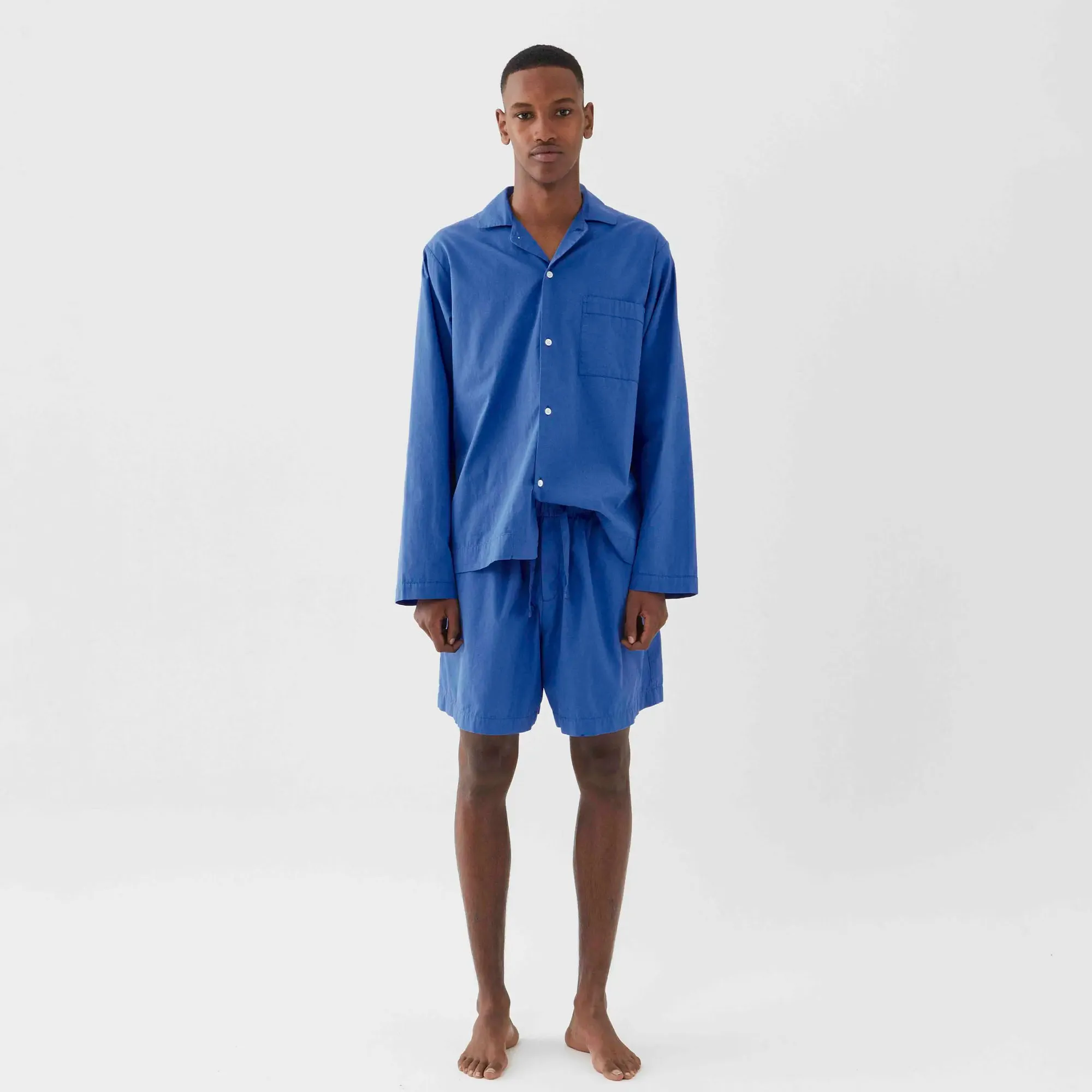 Poplin Pyjamas Shorts Royal Blue