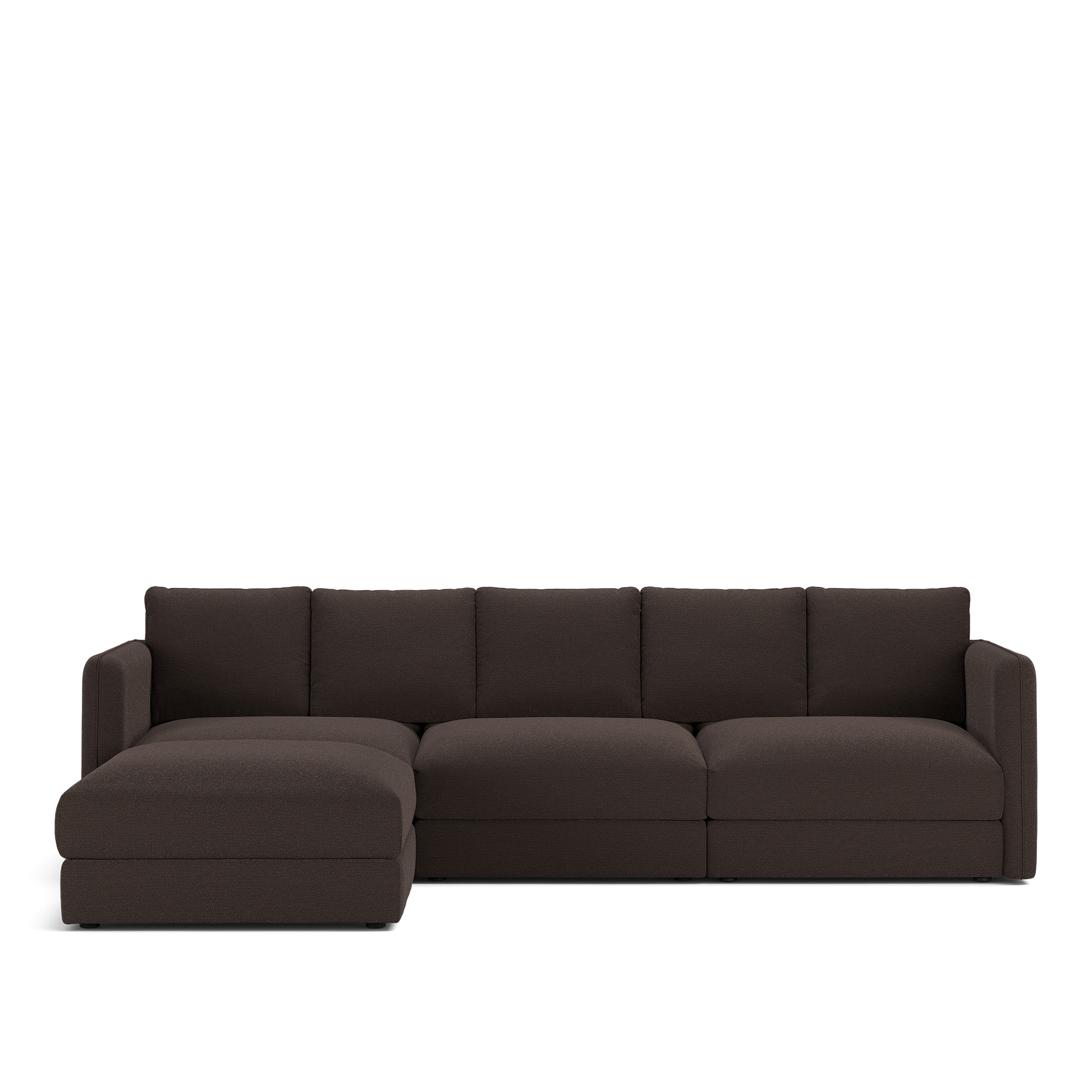 NOGA - Pavarotti 3-Seater + Footstool, Fixed Cover, Cushion Variant 02, Lario 120 - Soffor - Svart