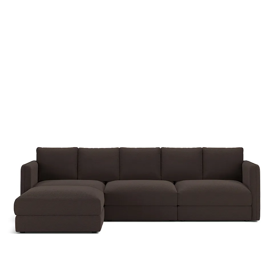 Pavarotti 3-Seater + Footstool, Fixed Cover, Cushion Variant 02, Lario 120