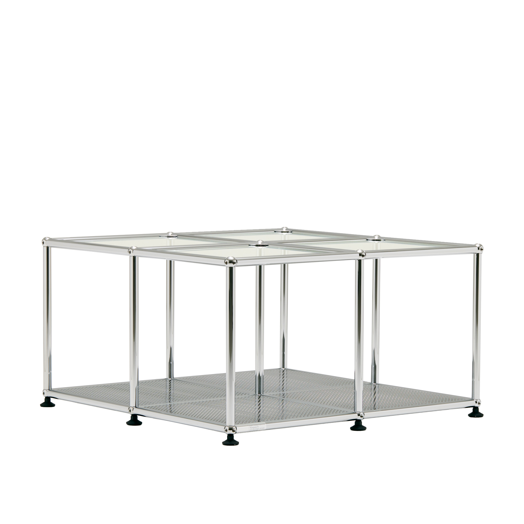 USM - USM Haller Sofabord Exclusive Edition 70x70cm - Sofabord - Fritz Haller & Paul Schärer - Sølv - Glass