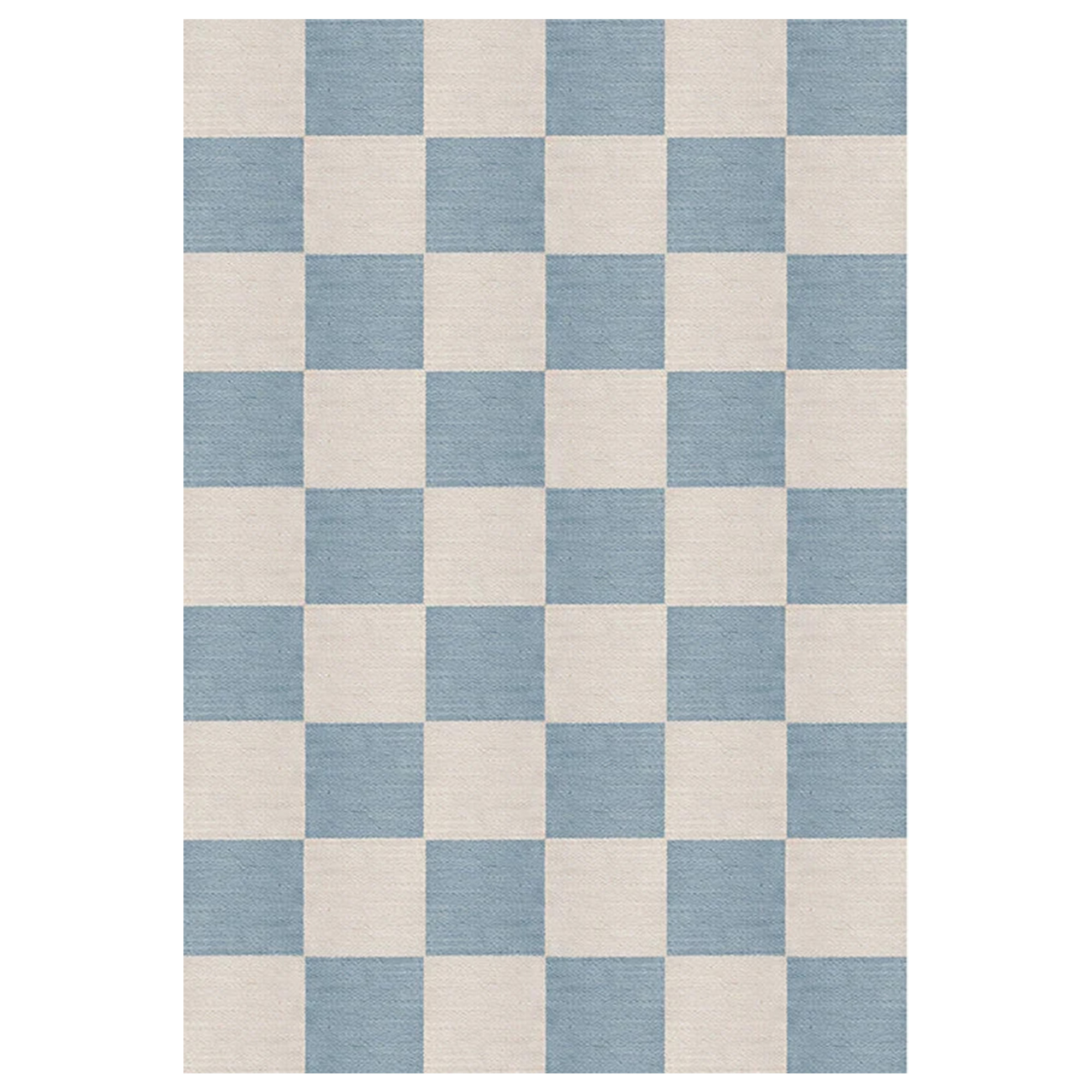 Layered - Chess Flatweave Cornflower Blue 140 x 200 - Ullmattor