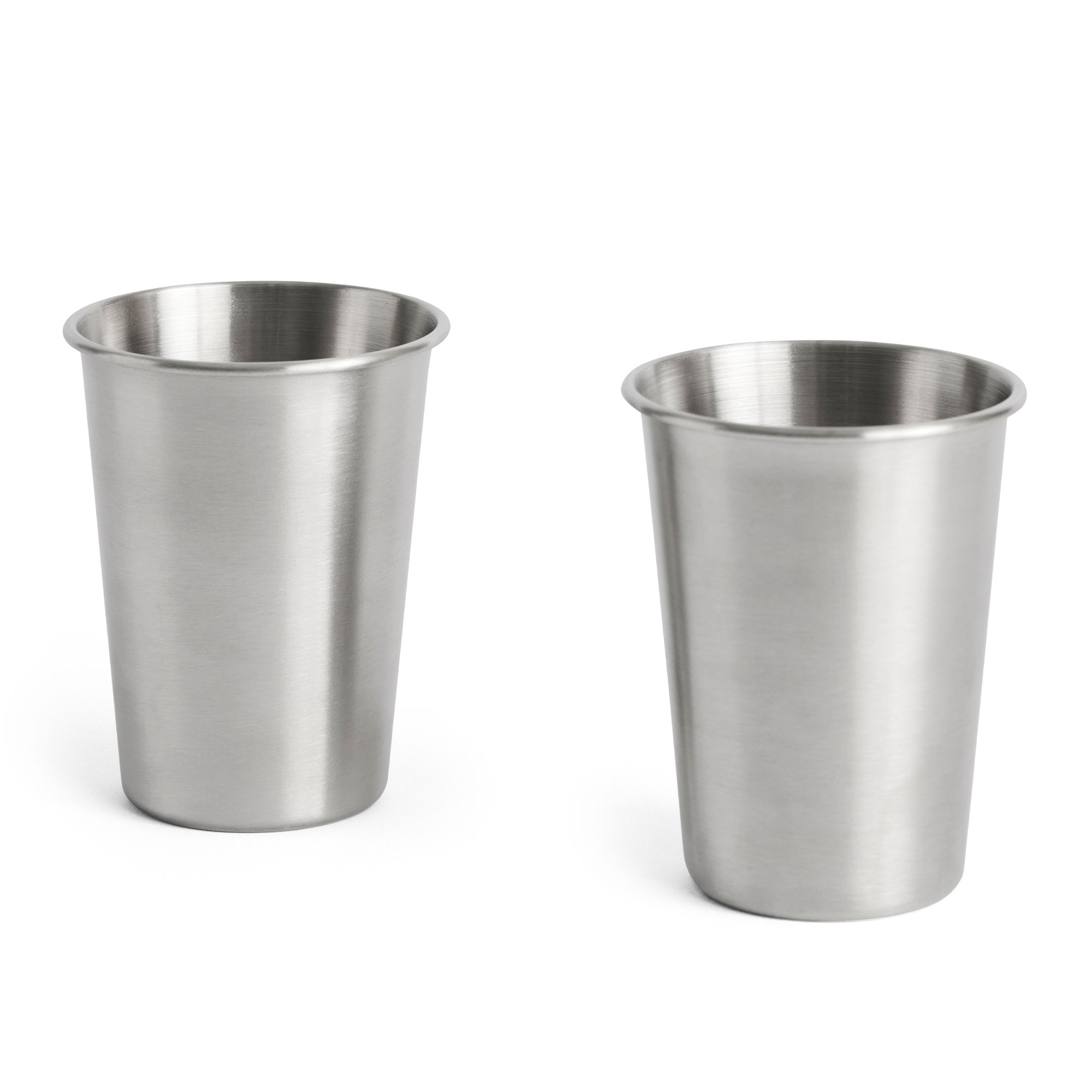 HAY - Outdoor Market Steel Cup Set of 2 small - Kaffekoppar - Jasper Morrison - Silver - Metall