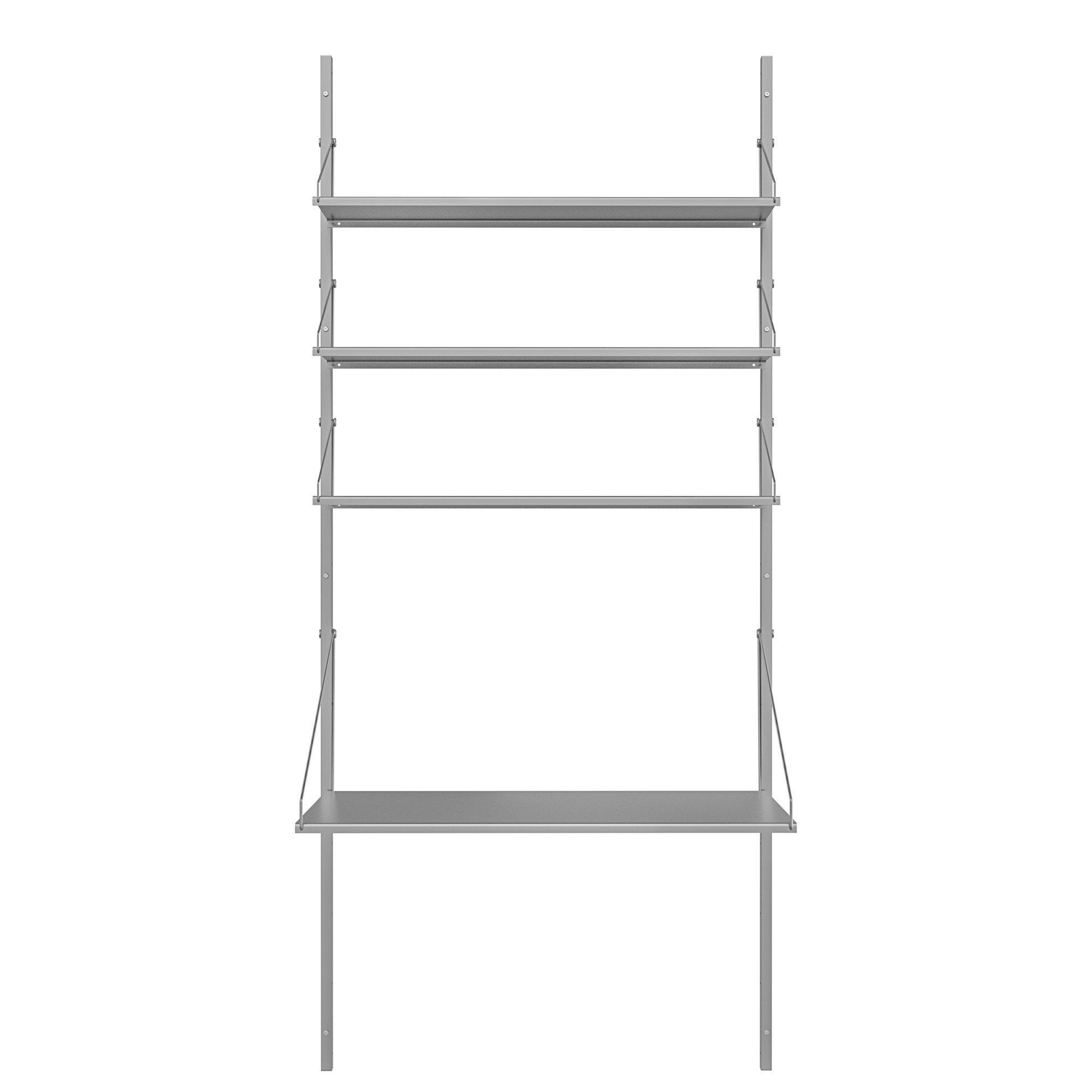 Frama - Shelf Library Desk Section hyllsystem 185/80 stainless steel - Hyllor & Hyllsystem - Silver - Metall | Möbler - Förvaring Och Hyllor - Hyllor & Hyllsystem | Möbelexperten