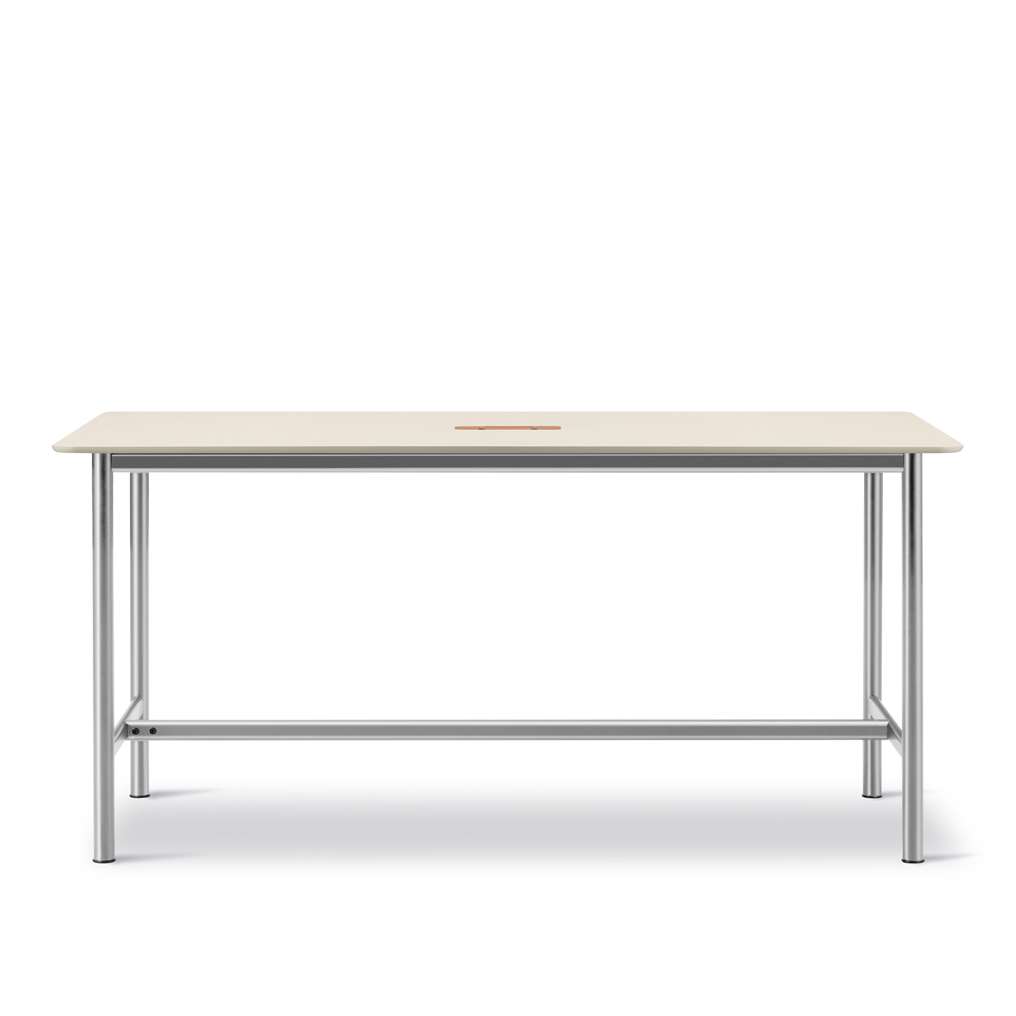 Fredericia Furniture - Plan Table - Table 200 x 100 cm - height 105 cm - Really - Cotton Cream - Straight edges matching ABS - Brushed steel - Skrivbord - Edward Barber & Jay Osgerby - Träfärgad - Trä