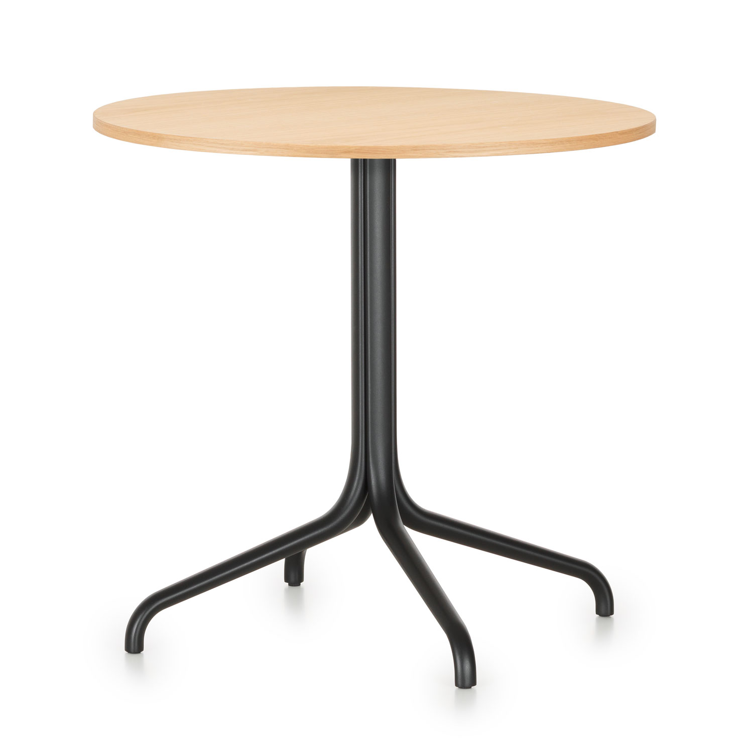 Vitra - Belleville Round Ljus ekfanér - Småbord & sidobord - Ronan & Erwan Bouroullec - Träfärgad - Metall/Trä