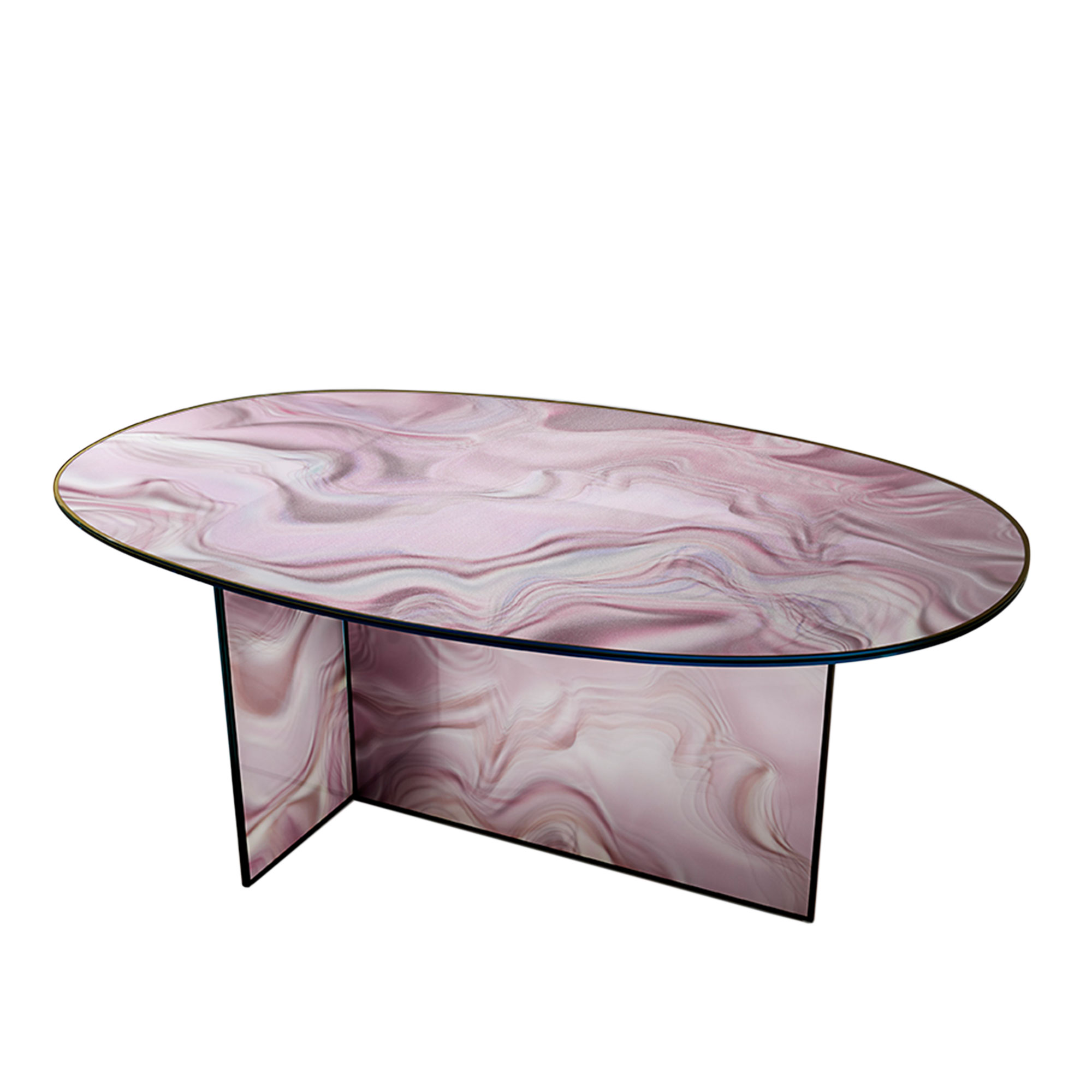 Glas Italia - LIQ04 Liquefy High table, Color: Pink hues, H:75 - Sofabord - Patricia Urquiola - Rosa - Glass