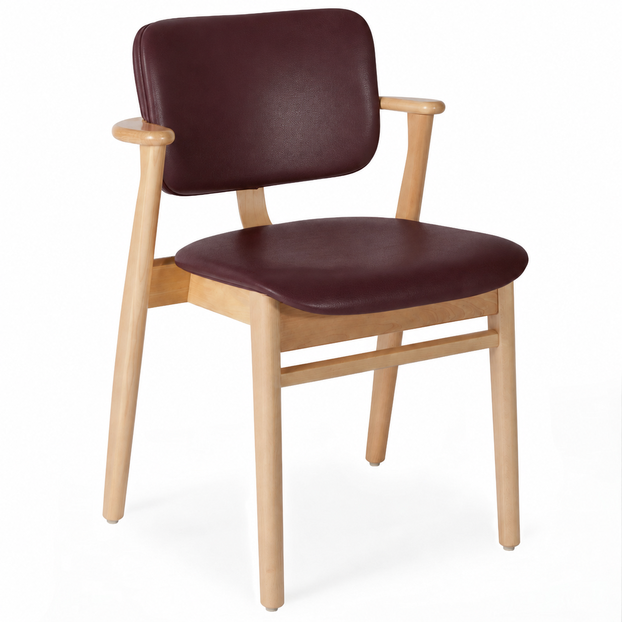 Artek - Domus Chair, Seat And Backrest Upholstered,  Frame Solid Wood, L40 Prestige S&ouml;rensen 40675 Wine Red - Matstolar - Ilmari Tapiovaara