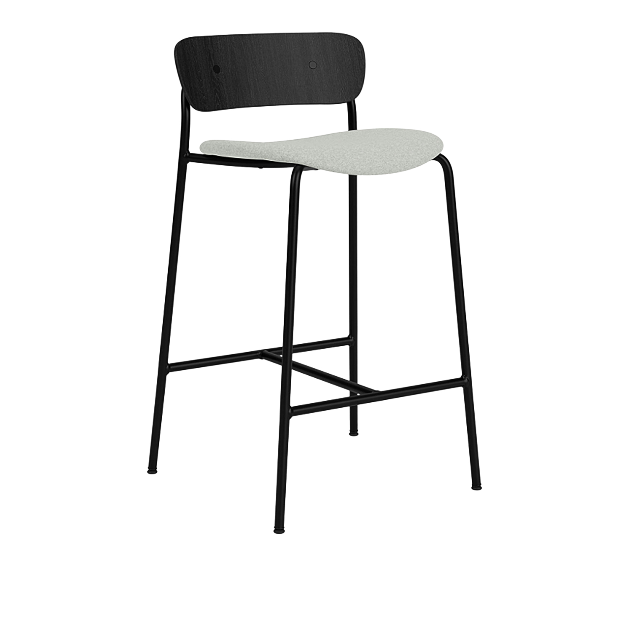 &Tradition - Pavilion AV8, Black Lacquered Oak, Fabric cat.2, Divina Melange 3 120 - Barstolar & barpallar - Anderssen & Voll - Metall/Trä