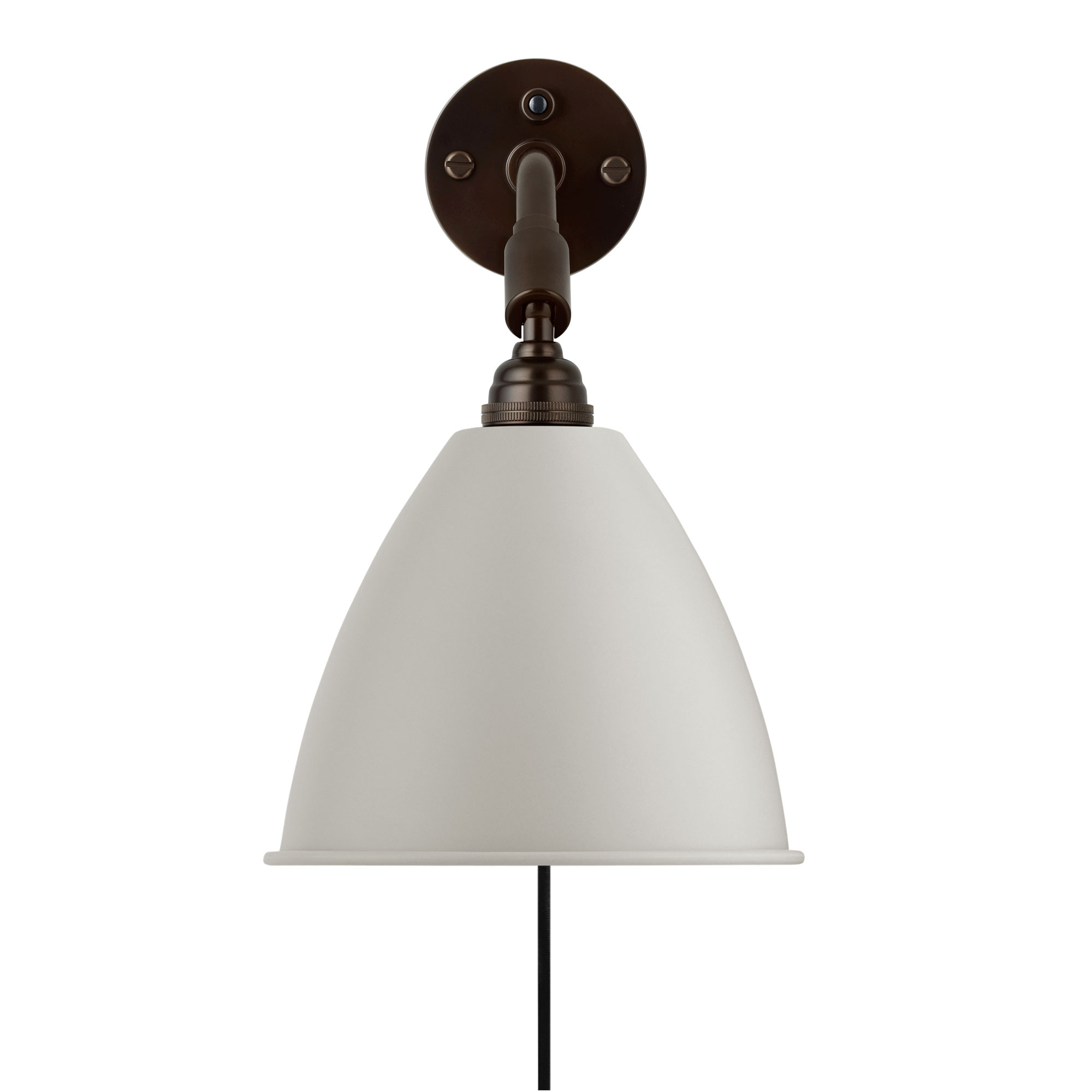 Gubi - BL7 Vägglampa, Svart Mässingbas, Finish: Classic White Semi Matt - Sänglampor - Robert Dudley Best - Svart