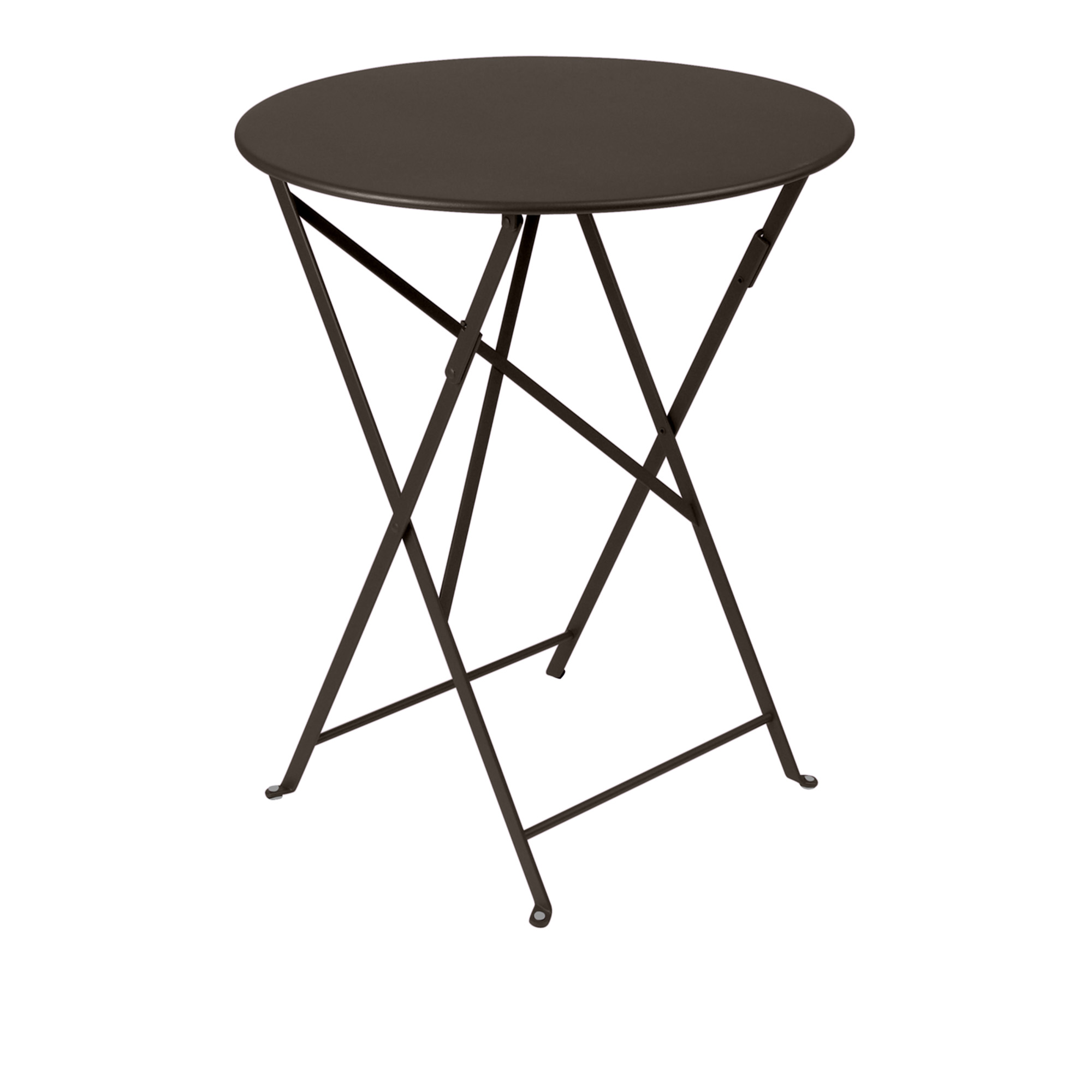 Fermob - Bistro Table Ø 60 cm, Tonka - Småbord och sidobord utomhus - Brun - Metall | Utemöbler - Utebord - Småbord Och Sidobord Utomhus | Möbelexperten