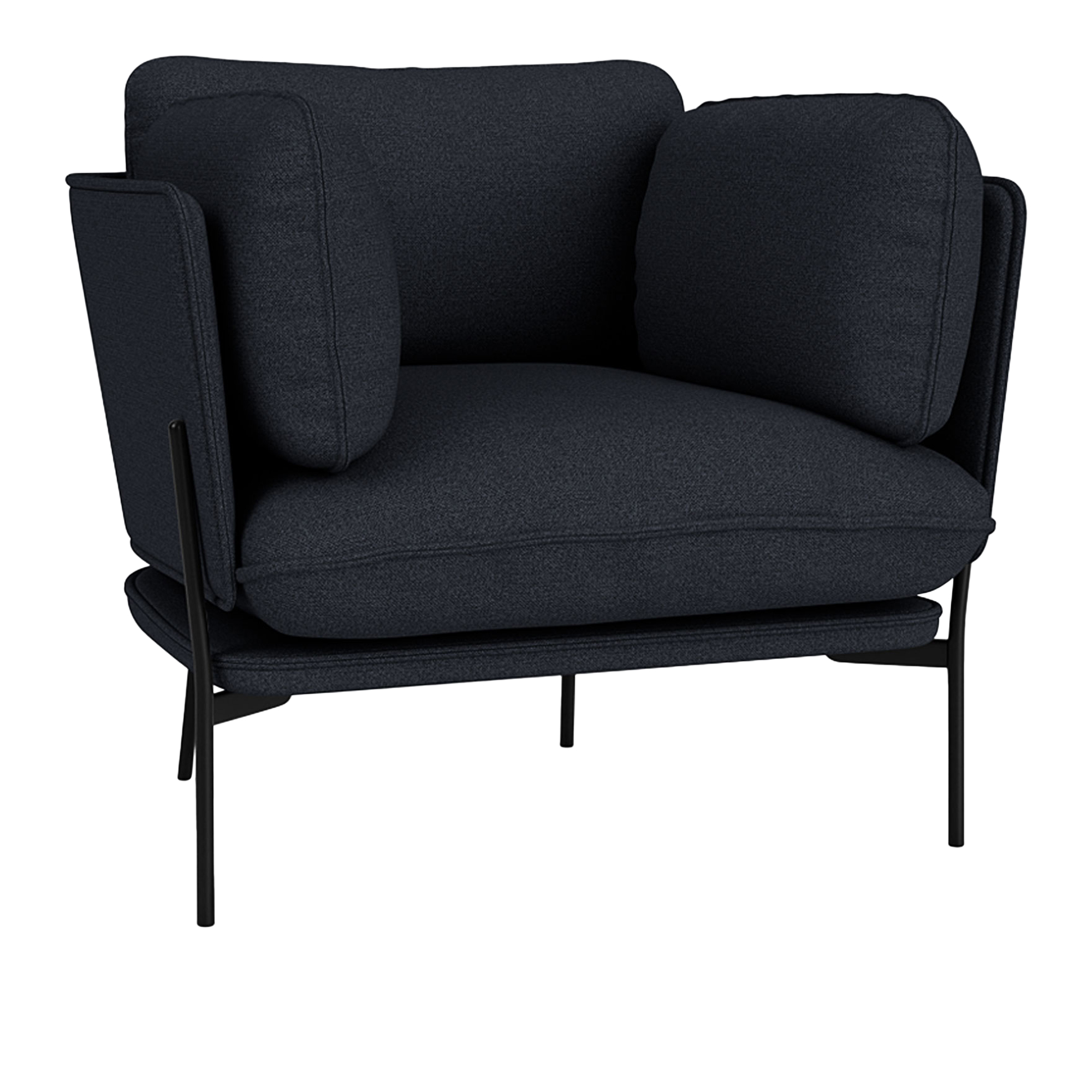 &Tradition - Cloud LN1 - Warm Black - Fabric cat.2 - Hallingdal 65 180 - Fåtöljer - Luca Nichetto - MDF/Metall