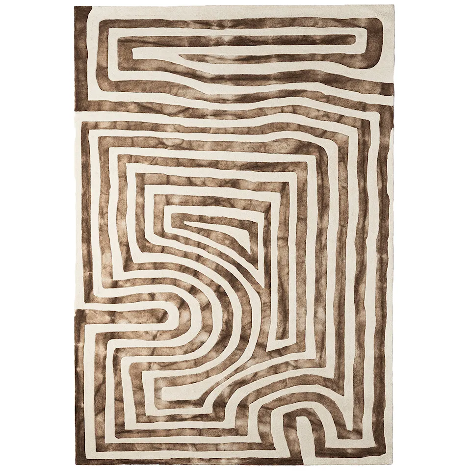 DD Psychedelic Labyrinth Rug Beige Dip Dye