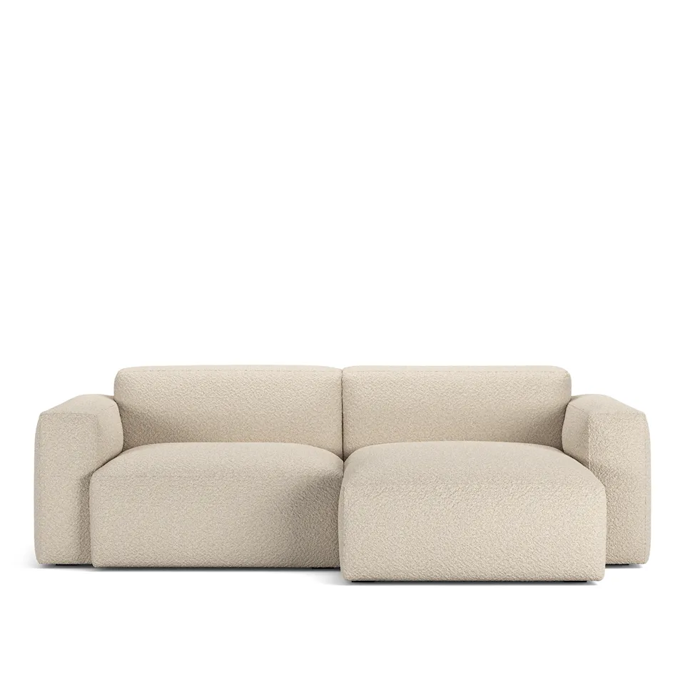 Brick 2-Seater Chaise Lounge Right with removable upholstery – Ascot White