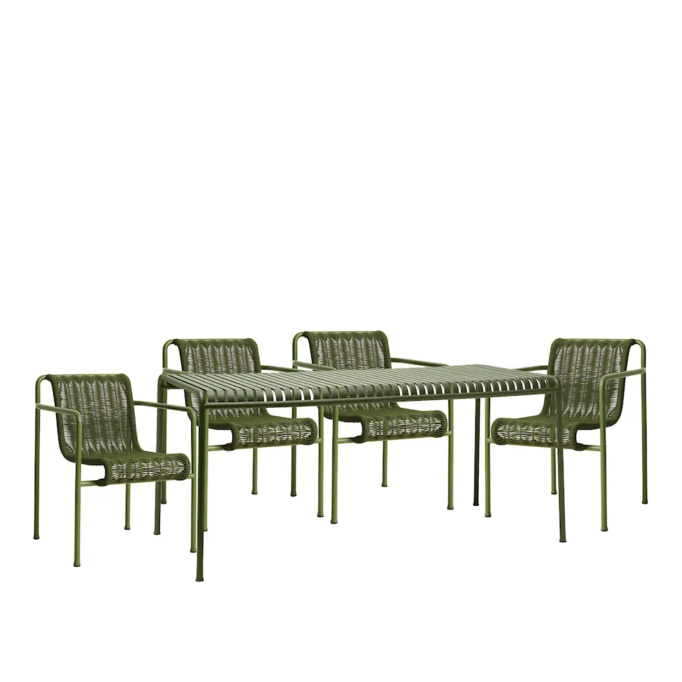 Palissade cord matgrupp med matbord & 4 karmstolar