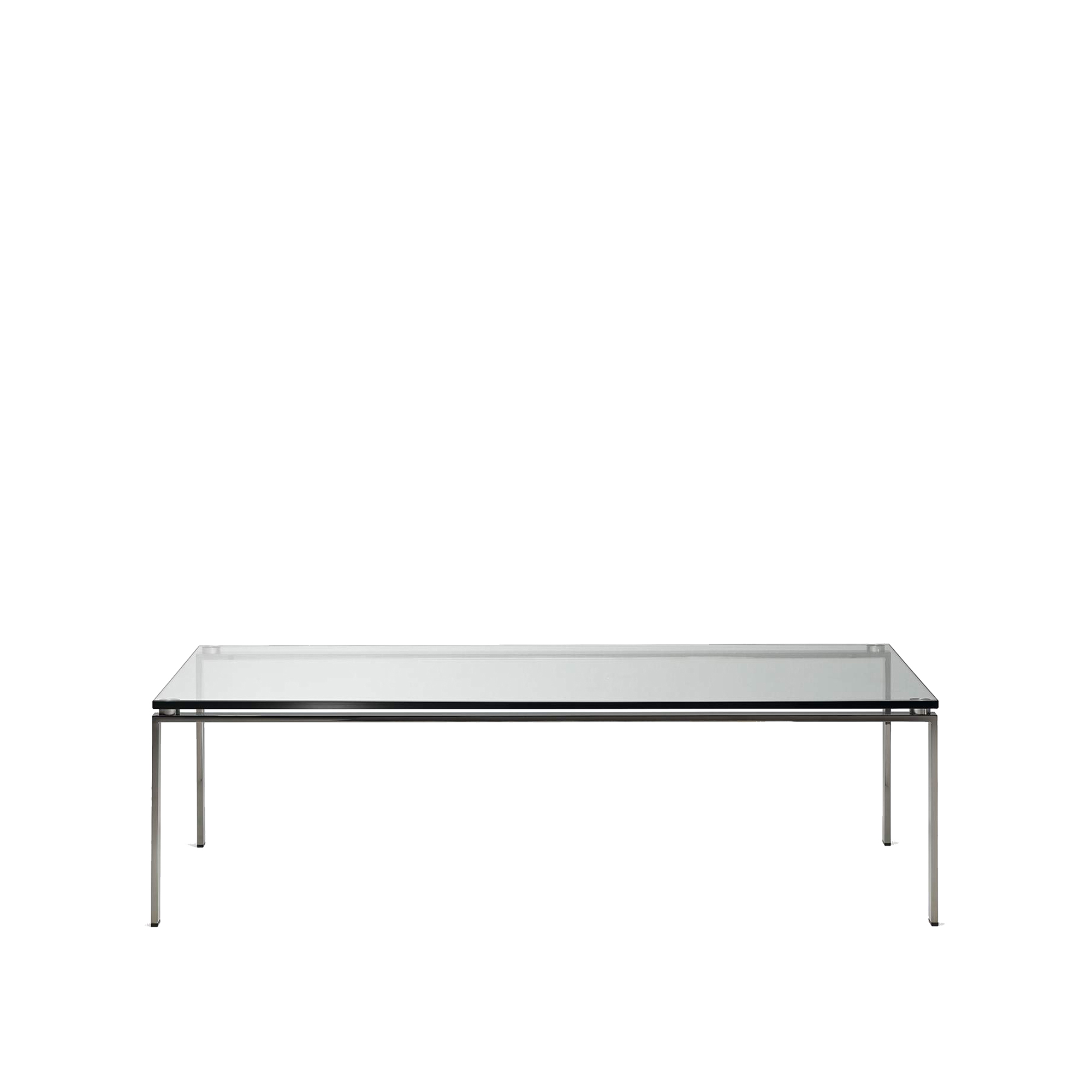 Walter Knoll - Foster Tables T1, Crystal Glass, Matt Brushed, H: 38, L: 65, Br: 65 - Sofabord - Norman Foster - Gjennomsiktig - Glass/Metall