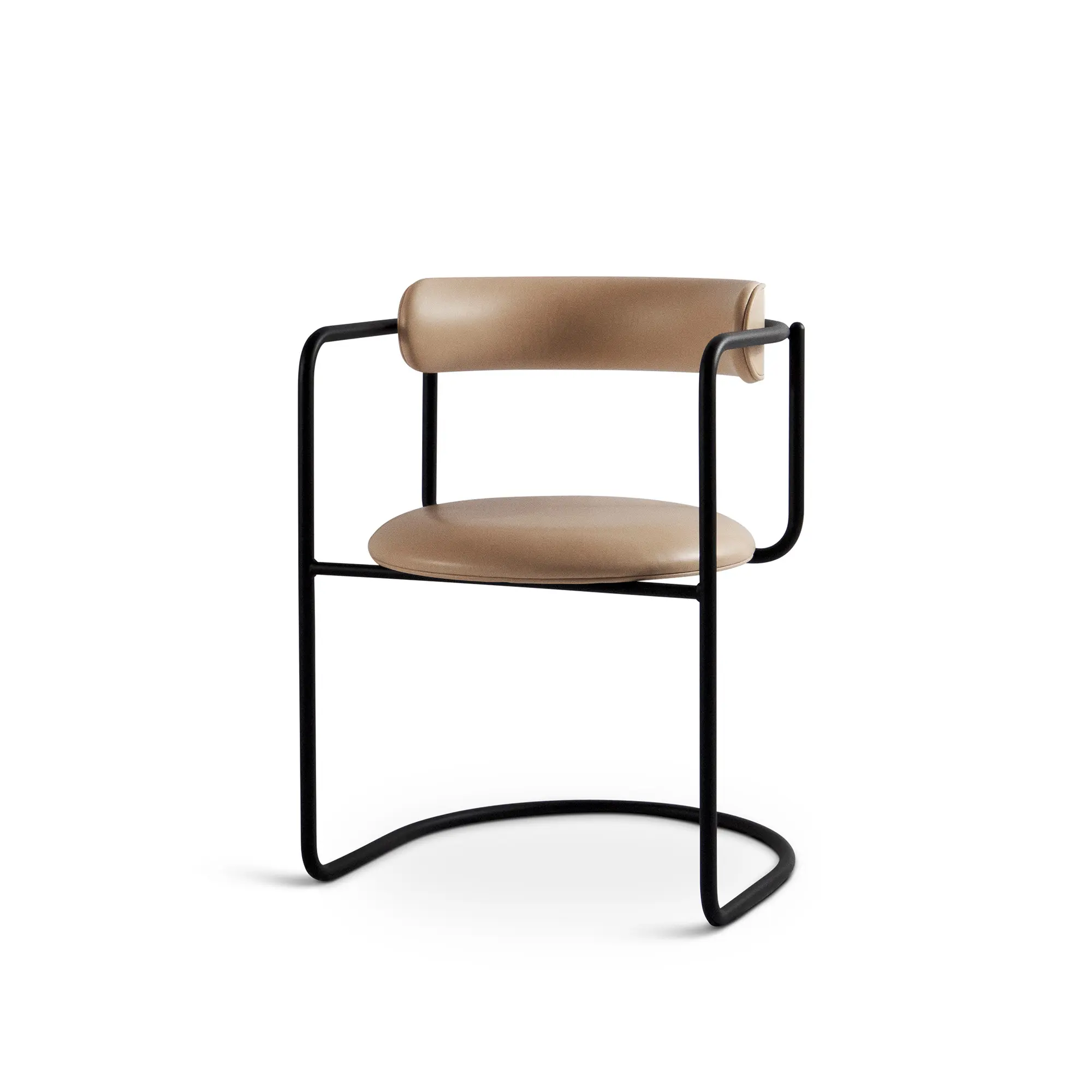 FF Cantilever Chair Rounded Black Legs