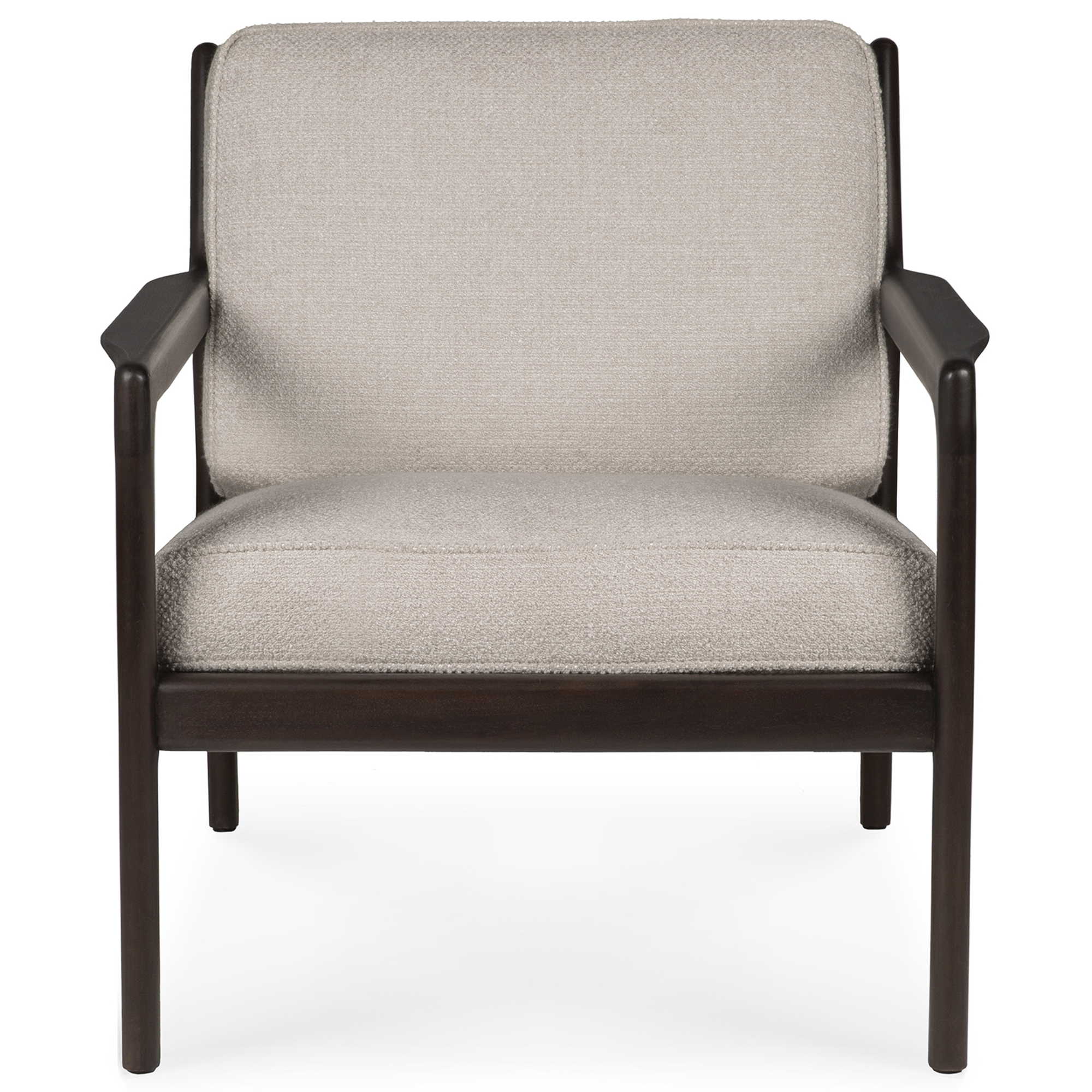Ethnicraft - Jack Lounge Chair - Varnished Mahogany - Dark Brown - Ivory Fabric - Fåtöljer - Alain Van Havre - Brun - Trä | Möbler - Fåtöljer Och Puffar - Fåtöljer | Möbelexperten