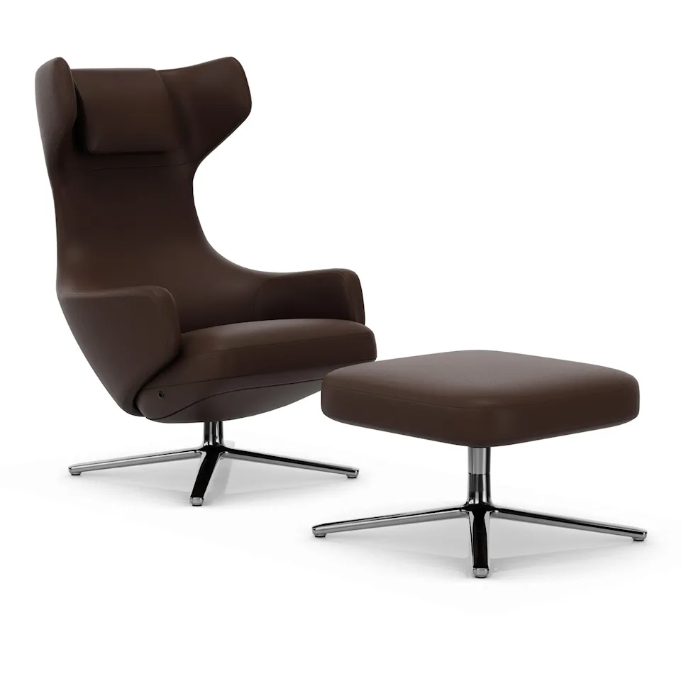Grand Repos fåtölj & Repos Ottoman fotpall Polished