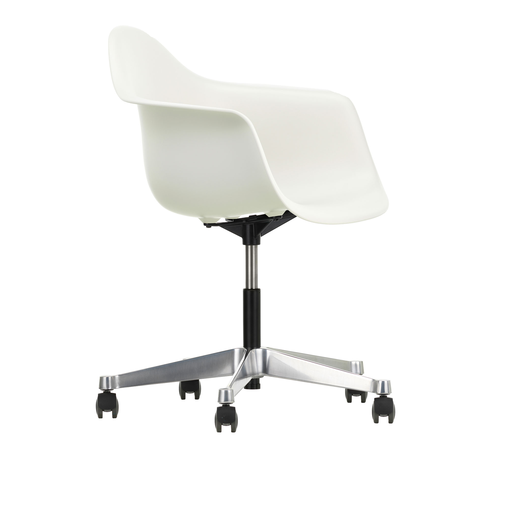 Vitra - Eames Plastic Armchair PACC - 04 White - Castors Hard - Skrivbordsstolar - Charles & Ray Eames - Vit
