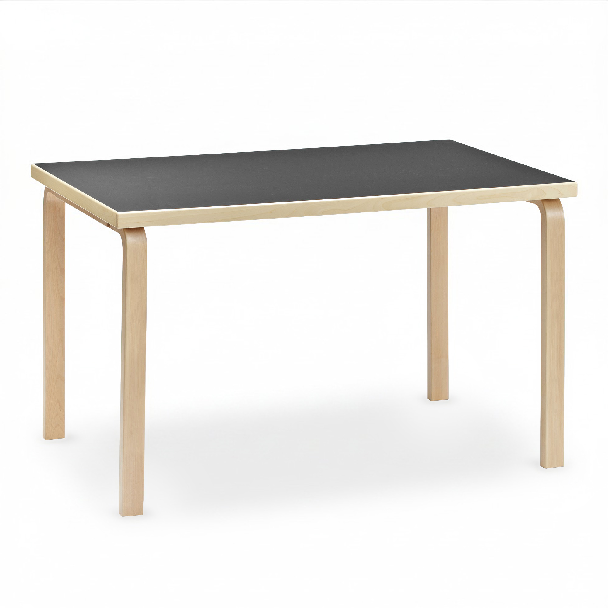 Artek - Aalto Bord 81B Svart linoleum, Klarlackad - Matbord - Alvar Aalto - Svart - Tr&auml;/Plast