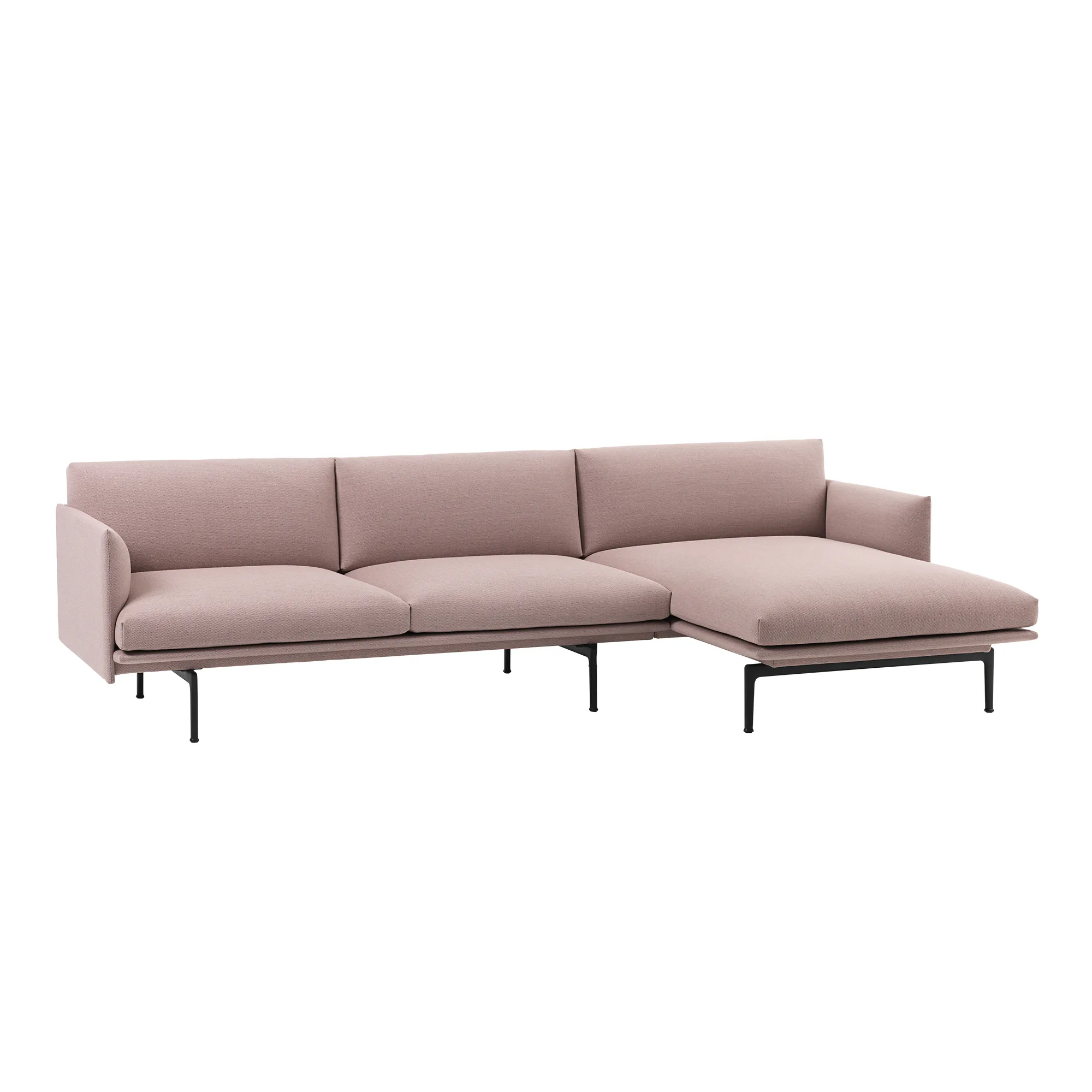 Outline Sofa Chaise Longue Right / Black Base