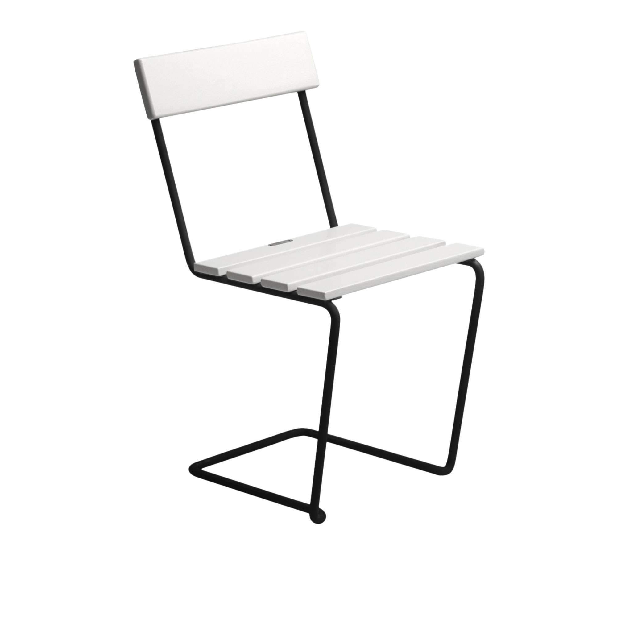 Grythyttan Stålmöbler - Stol 1 Vitlackerad ek / Svart stativ - Matstolar utomhus - Artur Lindqvist | Utemöbler - Utestolar - Matstolar Utomhus | Möbelexperten