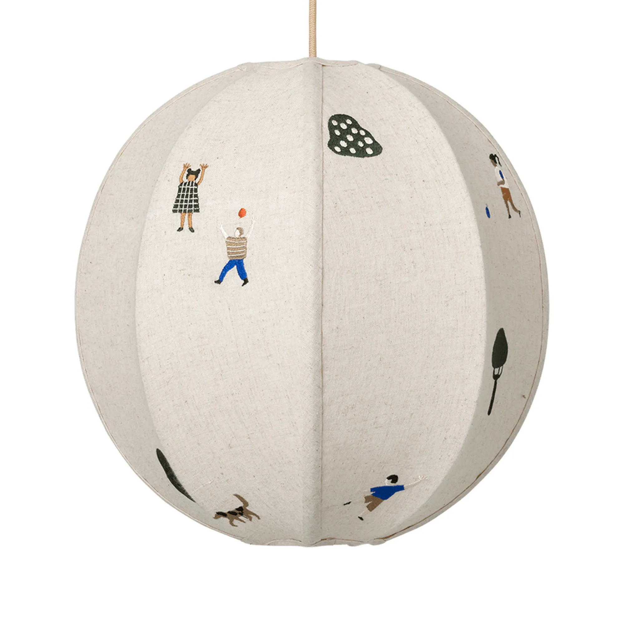 Embroided Textile lampskärm