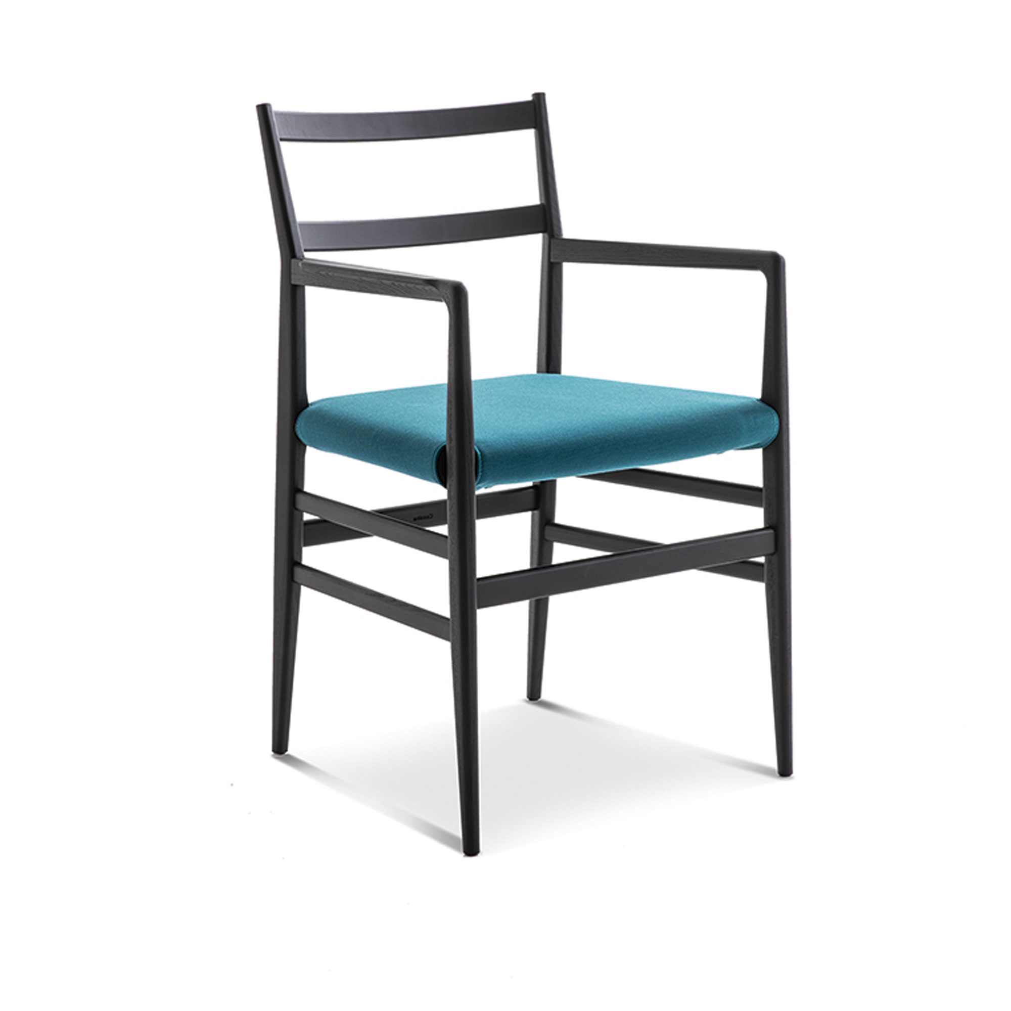 Cassina - 646 Leggera Armchair In Ashwood, Stained Black, Fabric Cat. O Pamir 13O087 - Matstolar - Gio Ponti - Svart - Trä/Textilmaterial