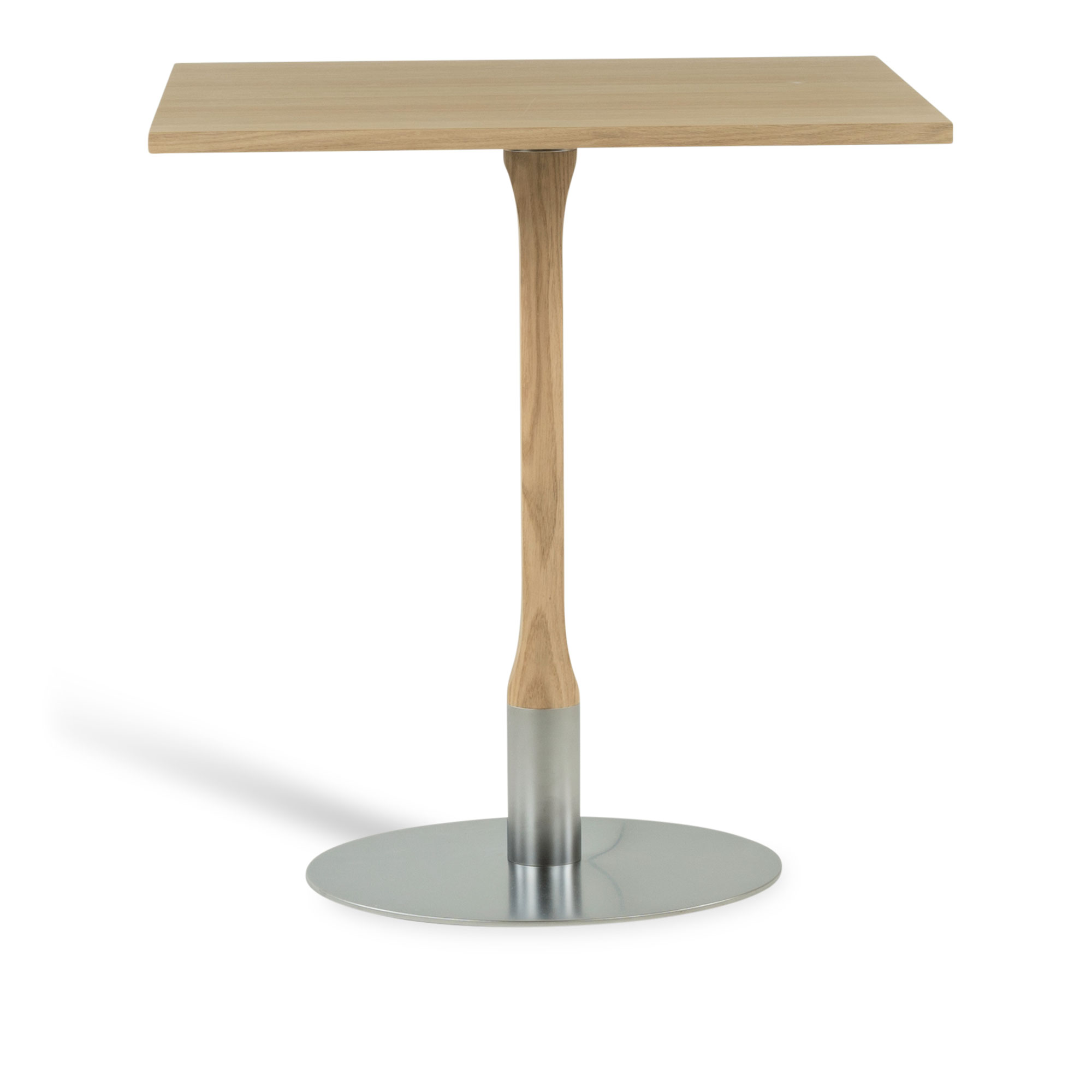 Mavis - Rod cafébord vitpigmenterad mattlackad ek/satinkrom - Matbord - Beige - Trä