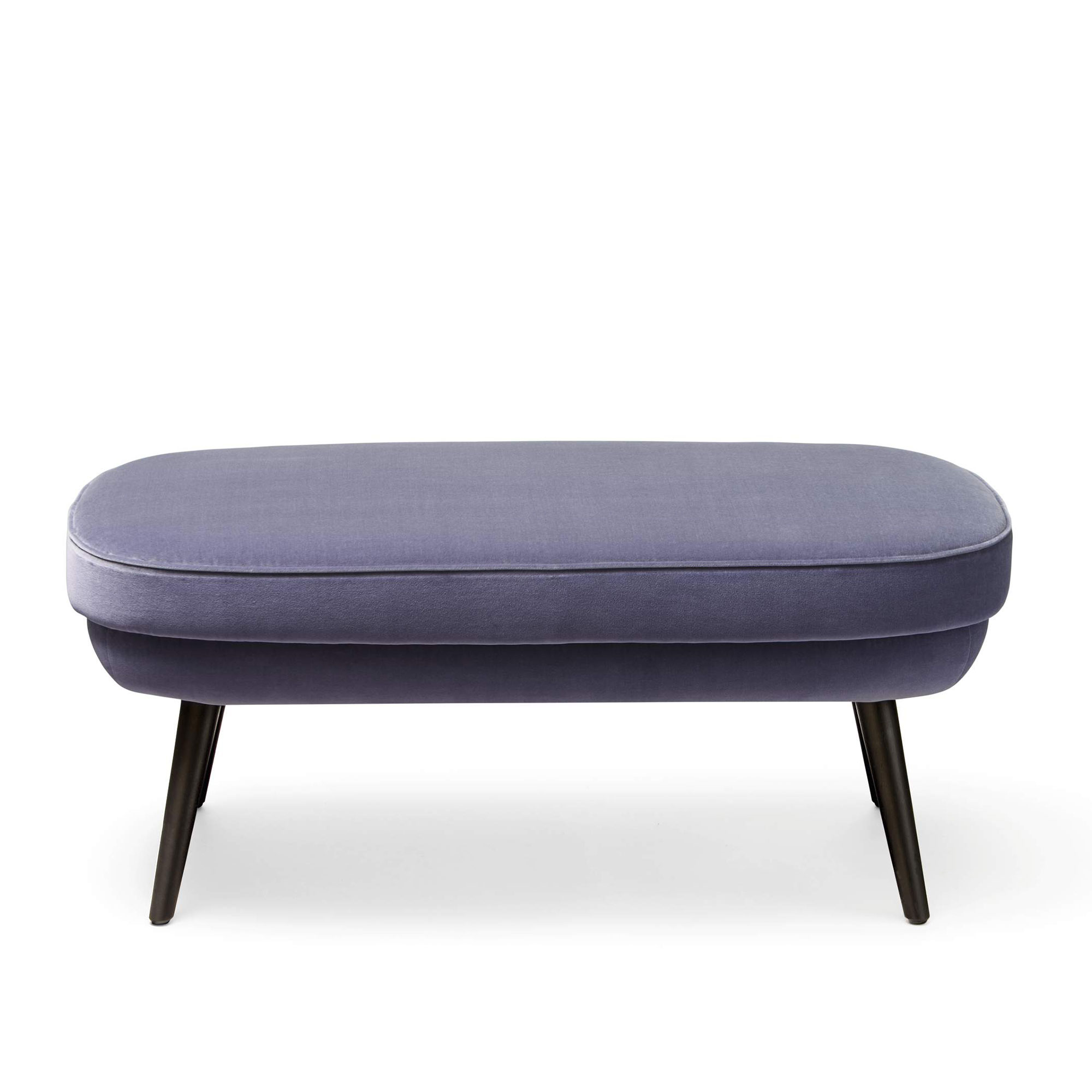 Walter Knoll - 375 Stool 375-H1, Oak Burned, Fabric Cat. 32 Harald 2 692 Aubergine, Standard Piping, Synthetic Glides - Fotpallar - Walter Knoll Team - Lila - Metall/Trä/Textilmaterial