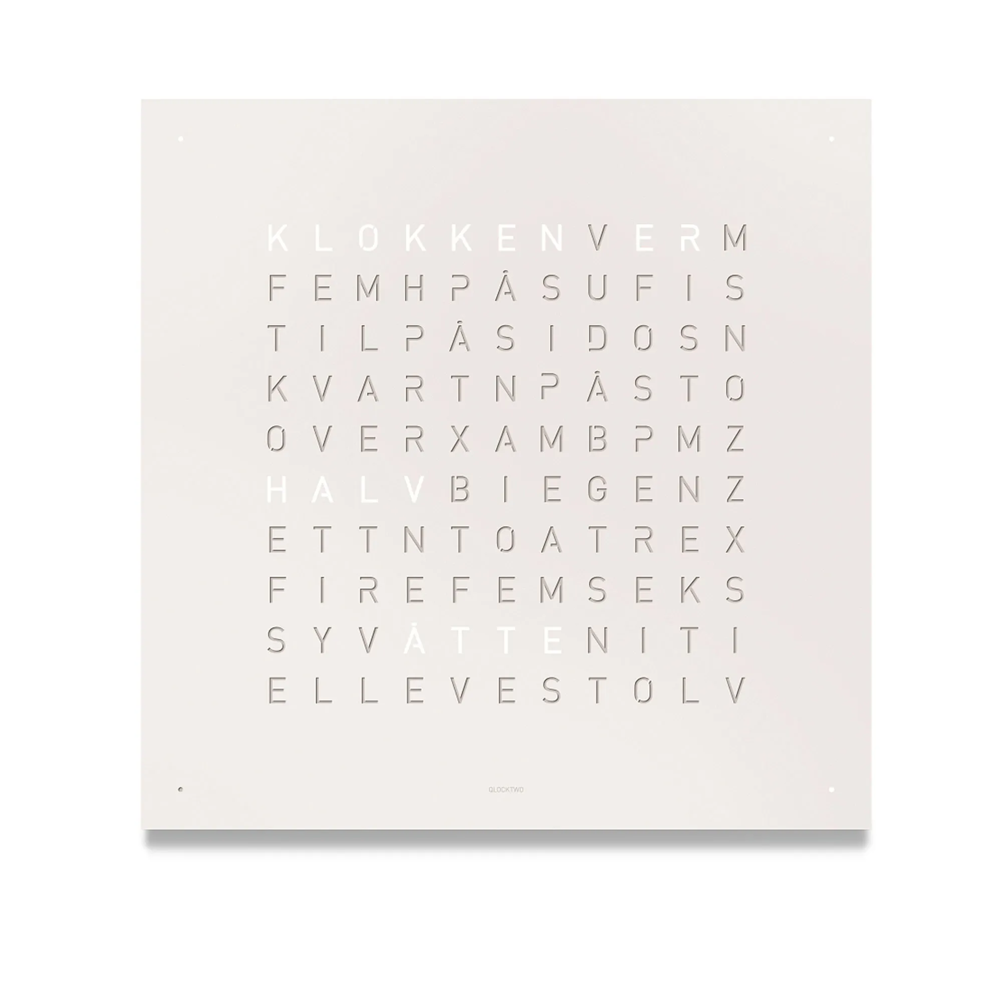 Qlocktwo Earth 90 Stainless Steel - White Pepper