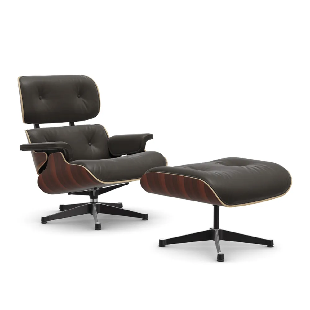 Eames Lounge Chair & Ottoman Santos Palisander Polished/Black