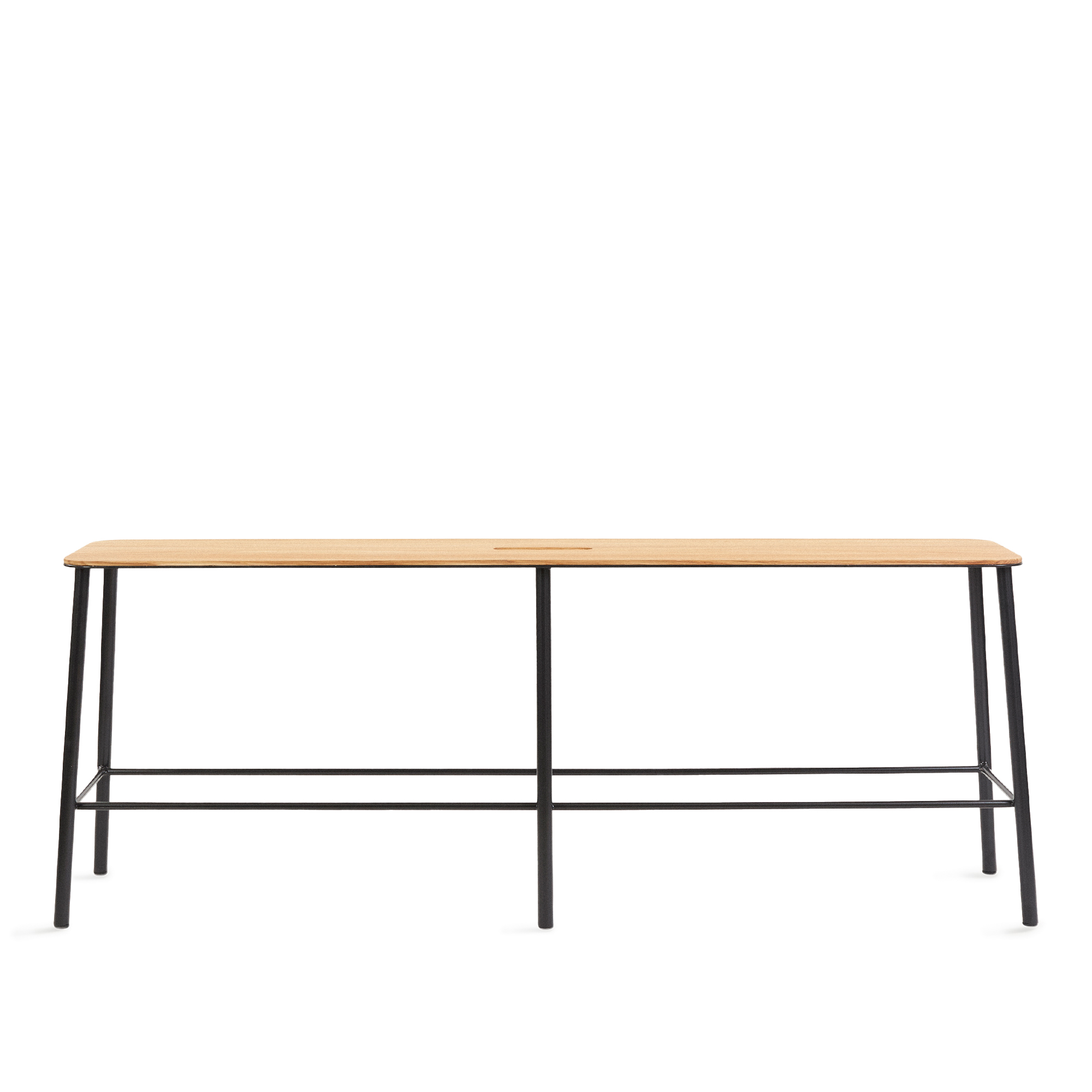 Frama - Adam Bench – Black / Oak – L120 - Pallar - Toke Lauridsen - Svart - Metall | Möbler - Stolar Och Pallar - Pallar | Möbelexperten