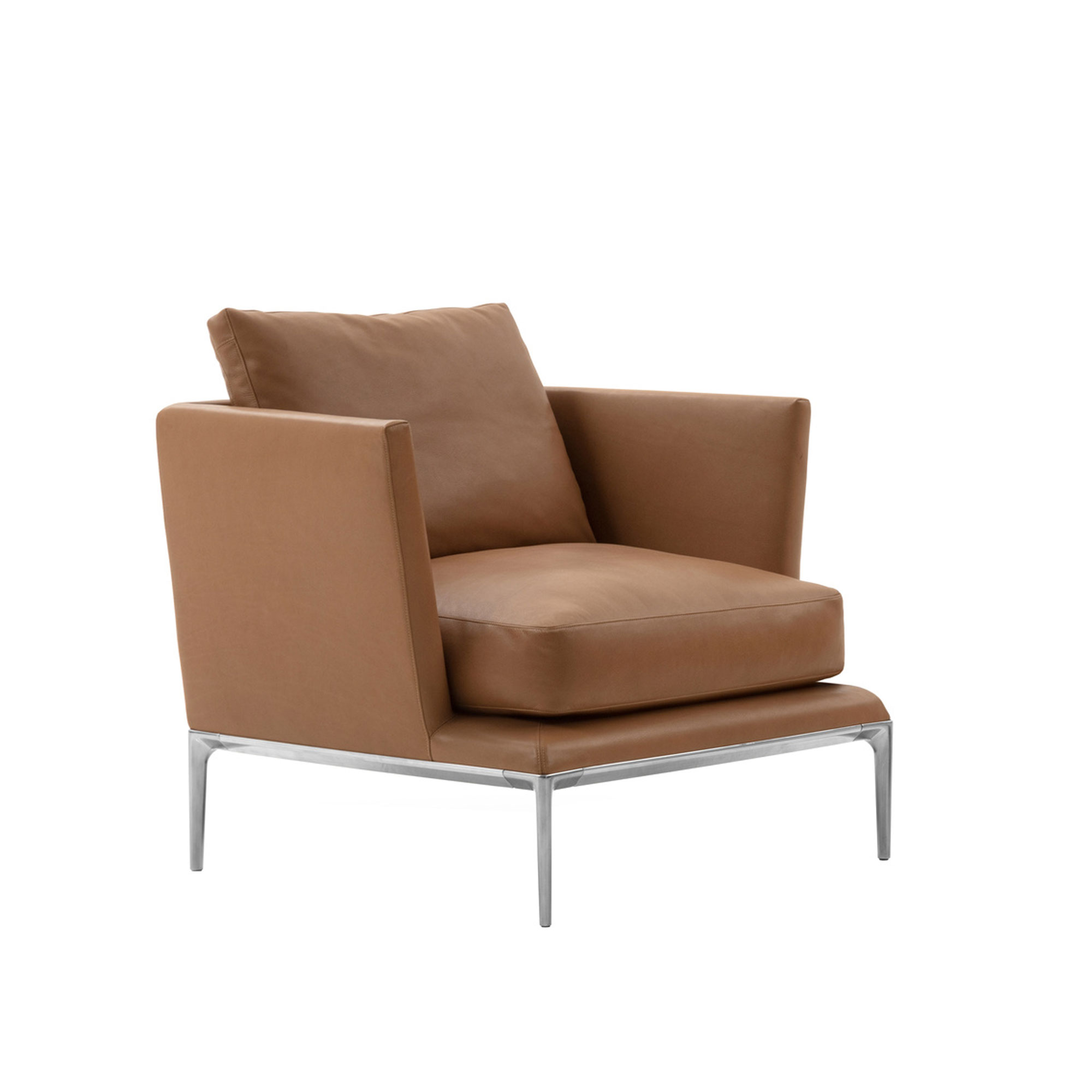 B&B Italia - B&B Atoll Armchair Cat. Kasia Kasia 106 - Fåtöljer - Antonio Citterio - Brun - Dun/Läder/Metall