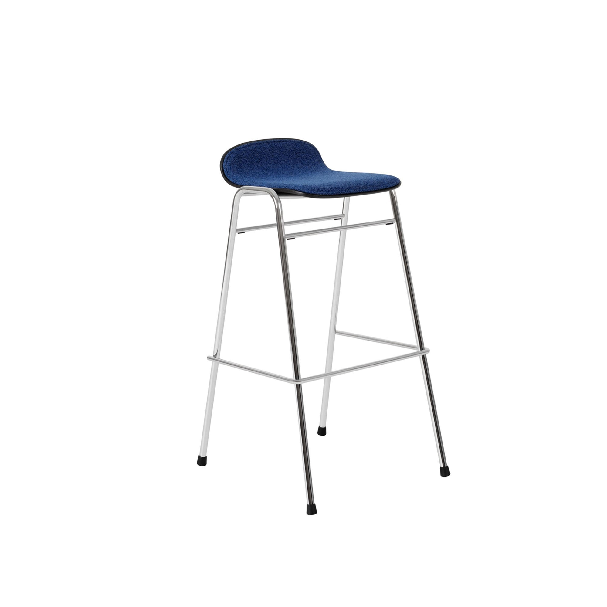 HEM - Touchwood Bar Stool - Cobalt/Chrome - Barstolar & barpallar - Lars Beller Fjetland - Silver,Blå - Metall/Trä/Syntetiskt/Ull