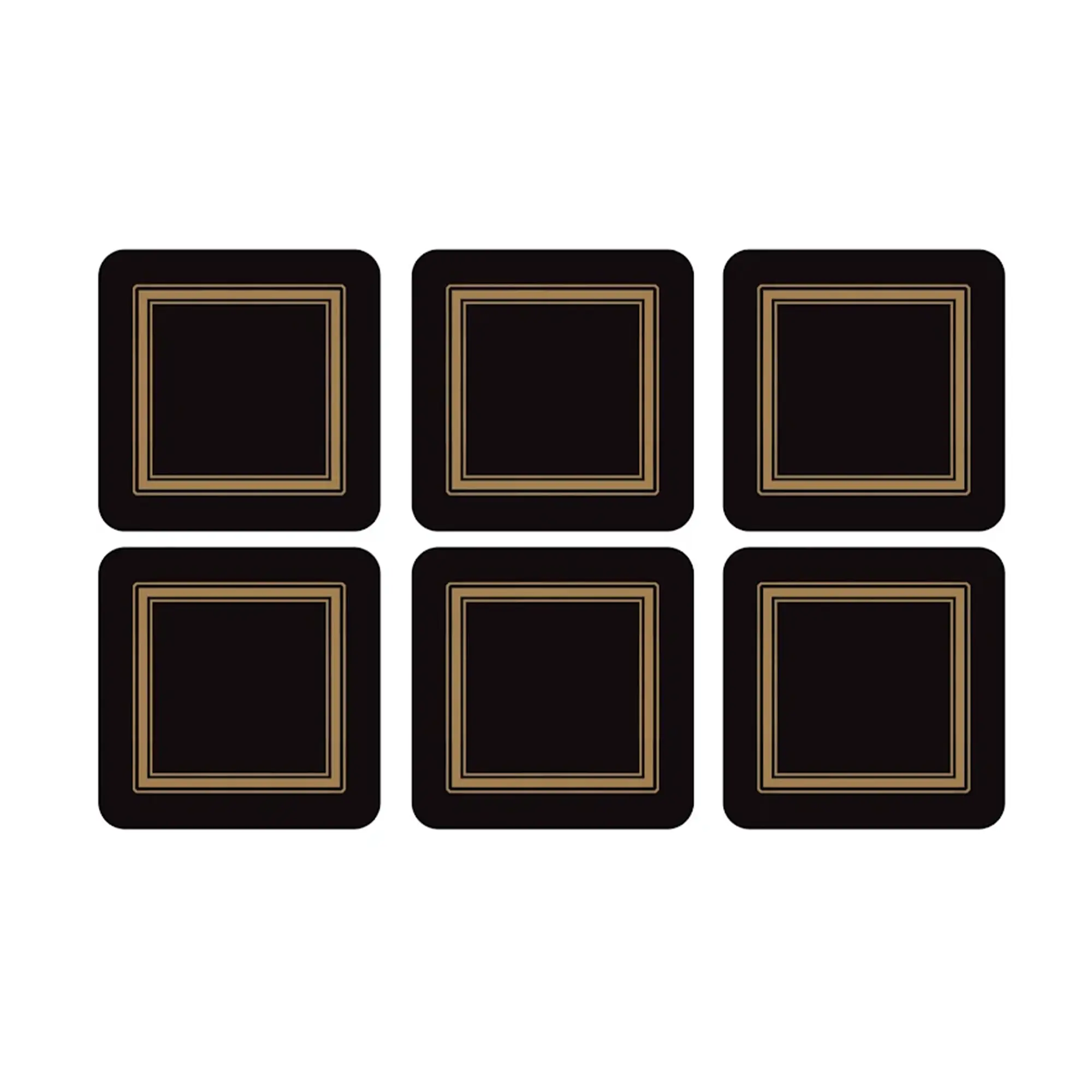 Classic black glasunderlägg  6-pack