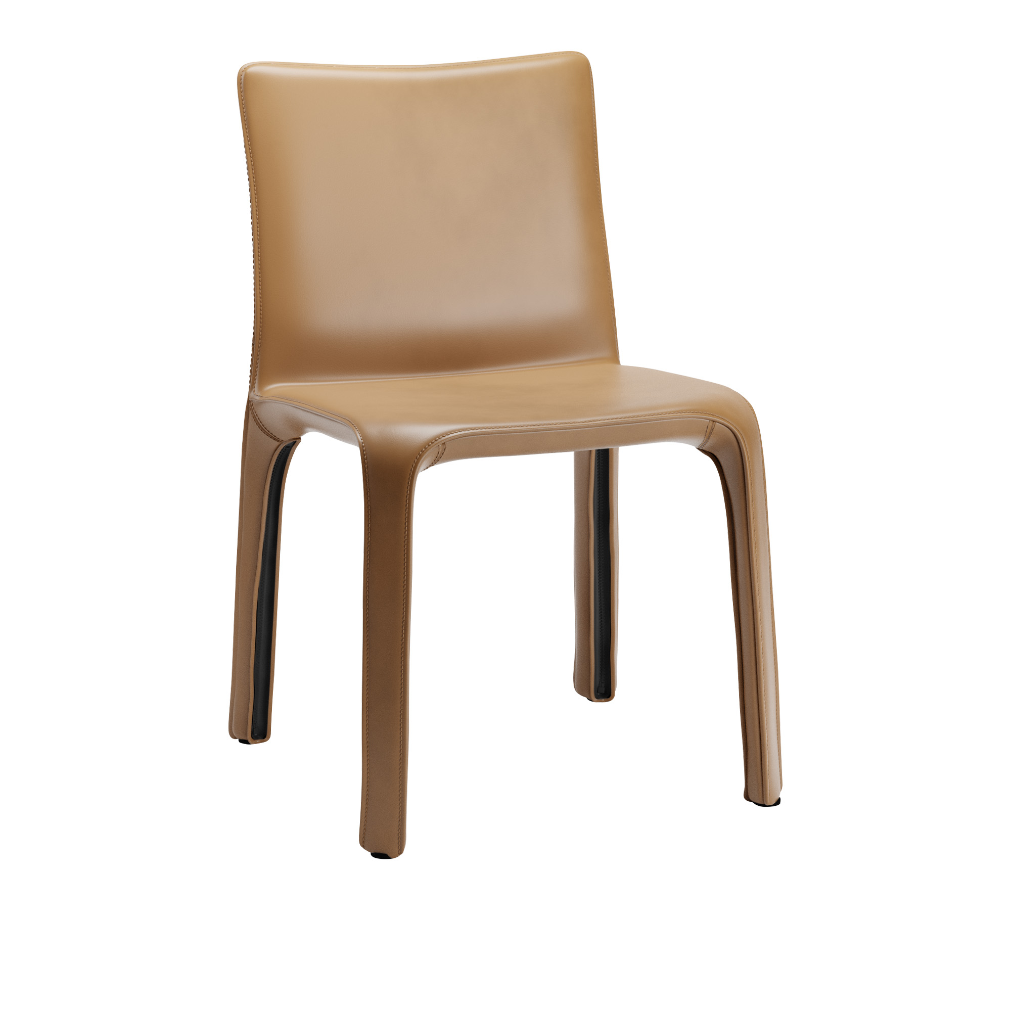 Cassina - 412 Cab Chair, Saddle Leather Natural - Spisestoler - Mario Bellini - Brun - Lær/Metall
