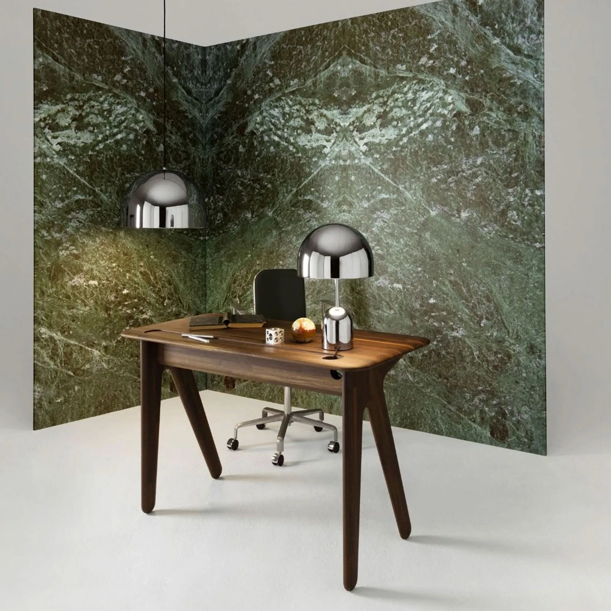 Slab Desk Small Fumed Oak